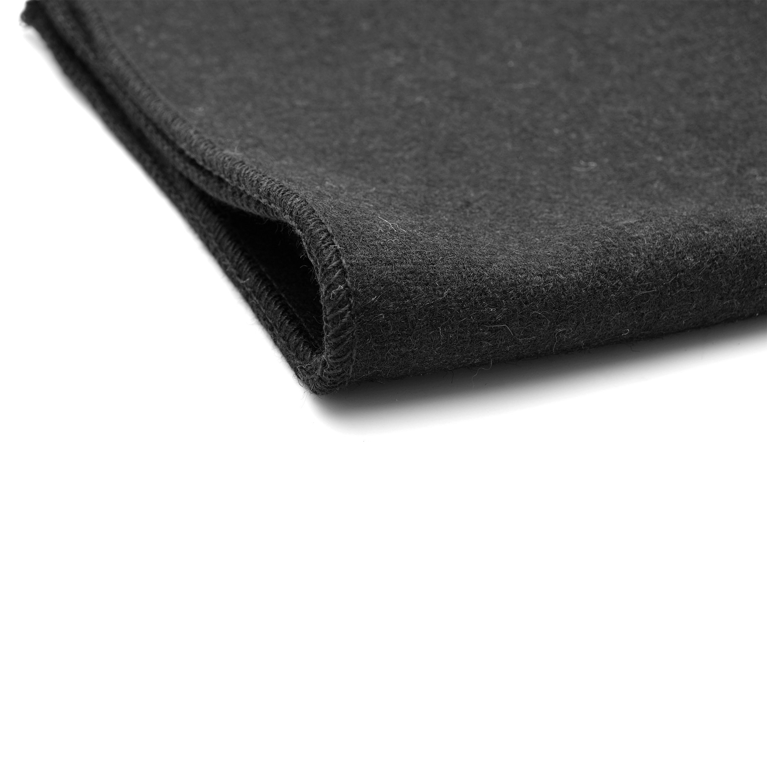 Black Handmade Wool Pocket Square - 3