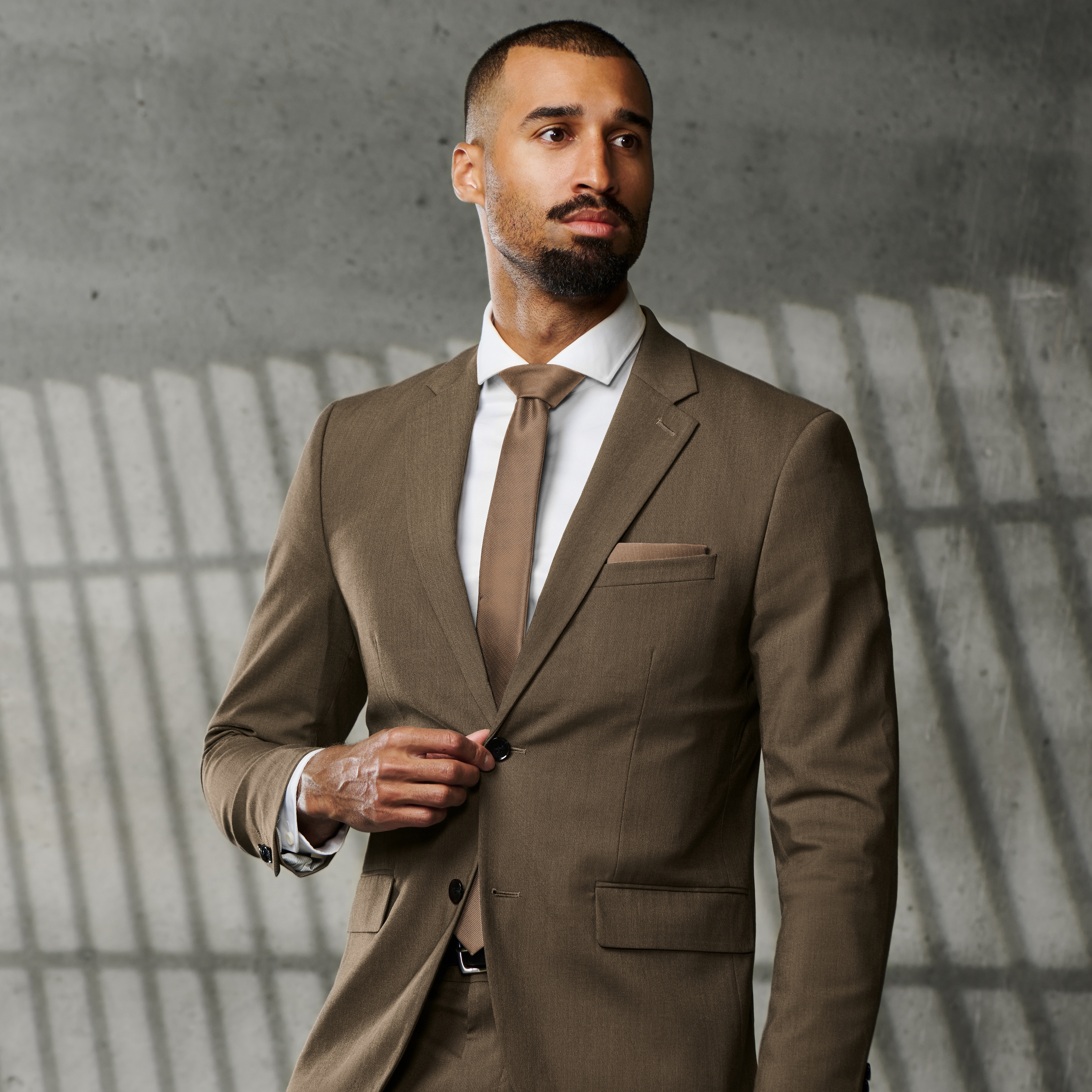 Tan Grosgrain Pocket Square - 2