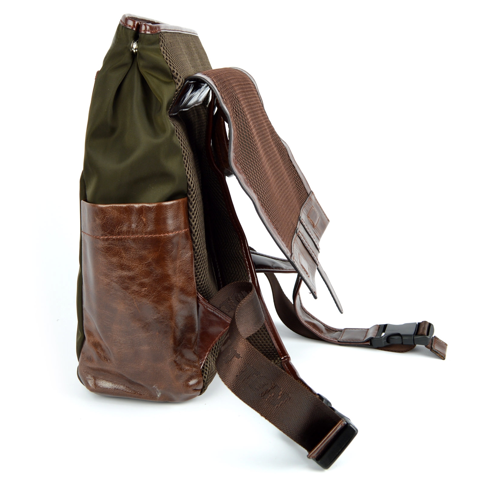 Brun Nylon/Lær Ryggsekk - 6