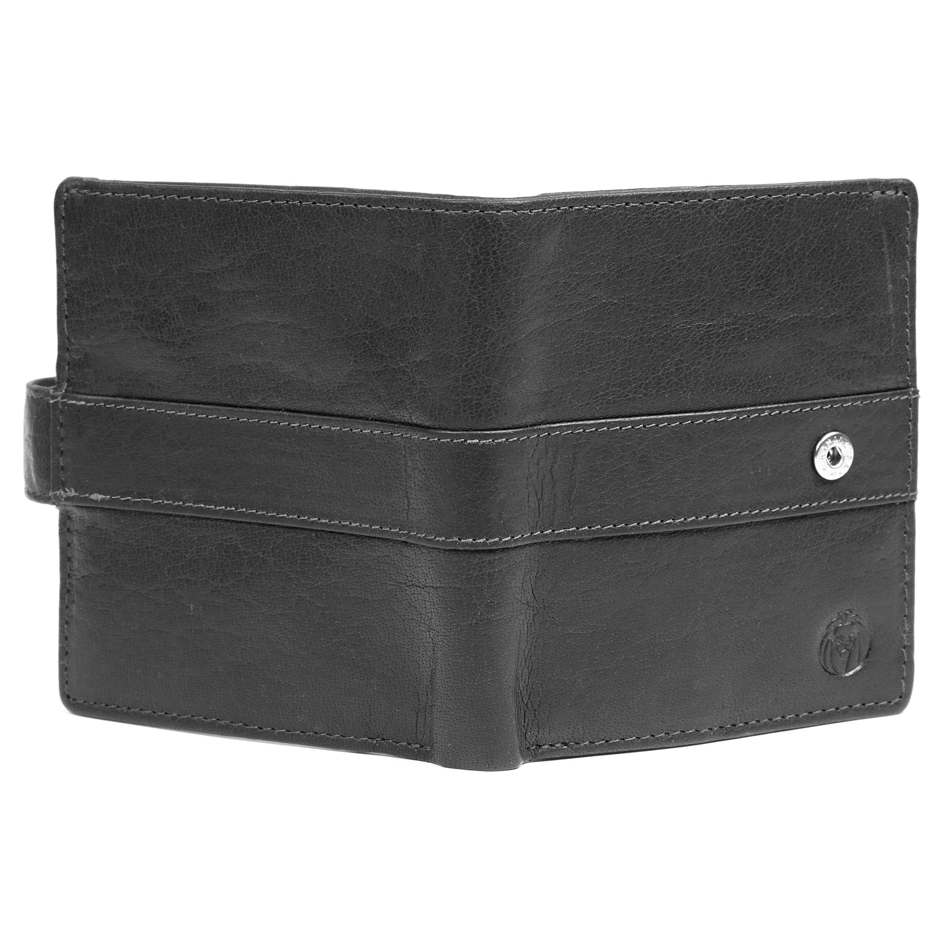 Montreal Vertical Black RFID Leather Wallet - 5