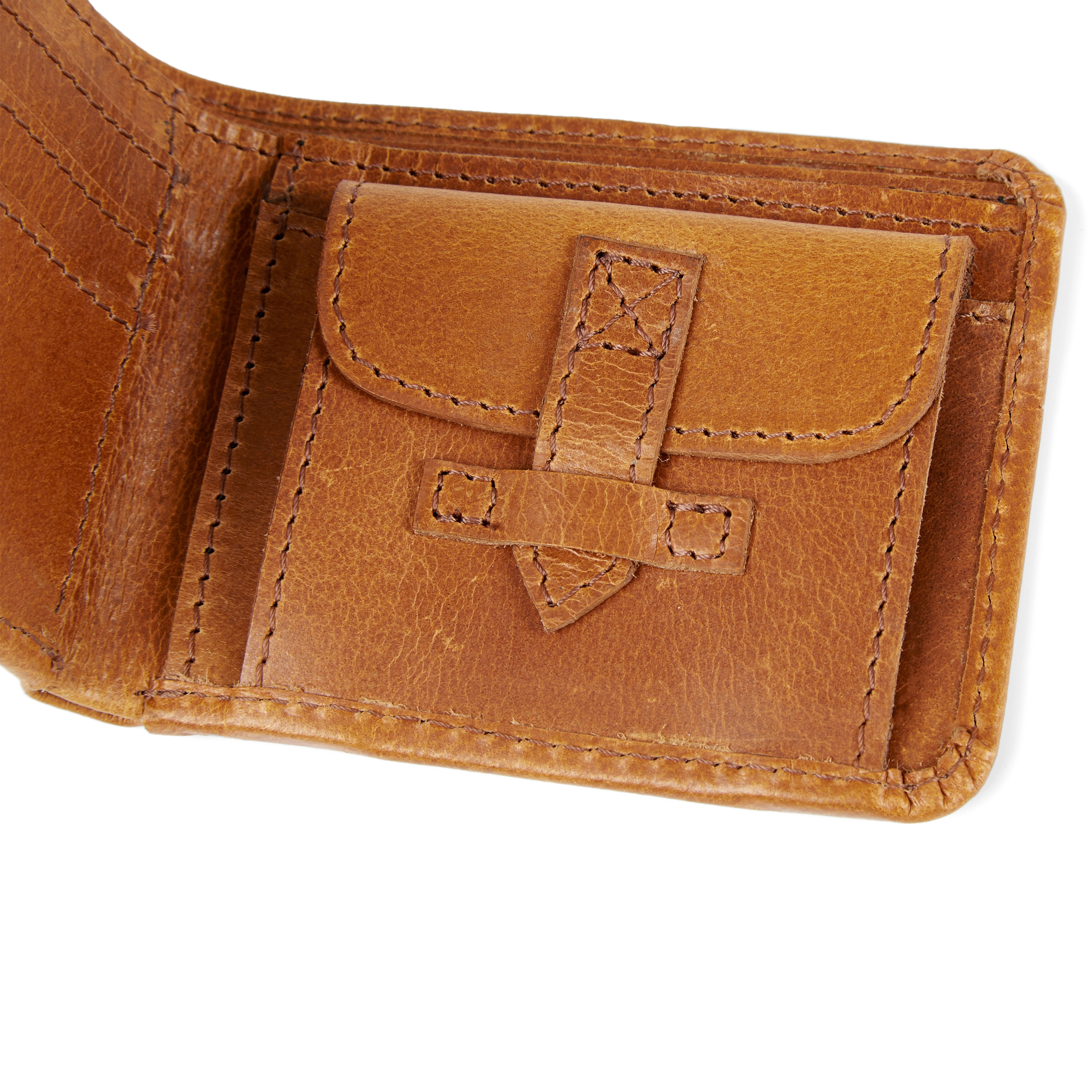 Rustikk Lysebrun Skinnlommebok - 5