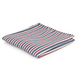 Faded Red & Blue Striped Pocket Square