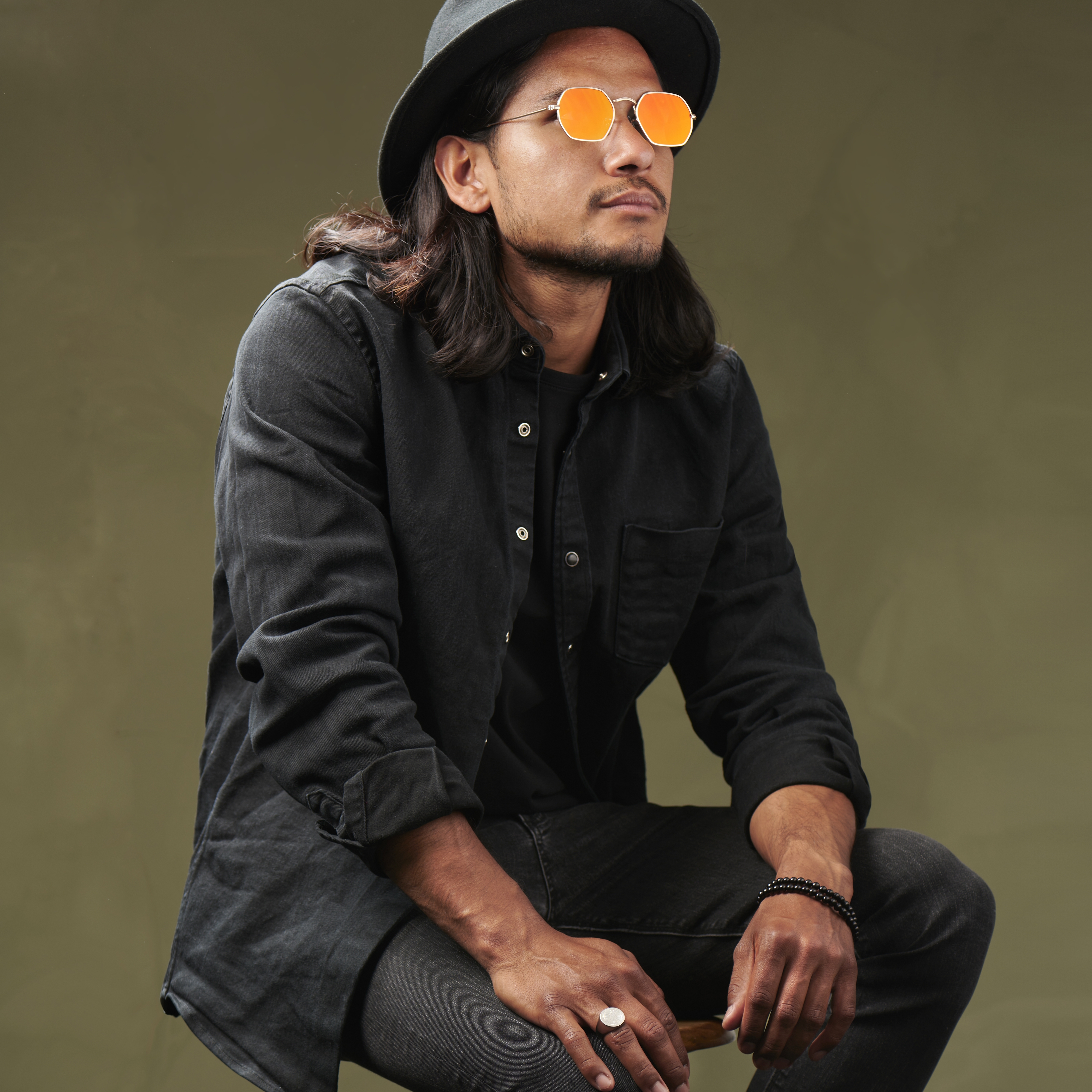 Groovy Gold-Tone & Orange Sunglasses - 5