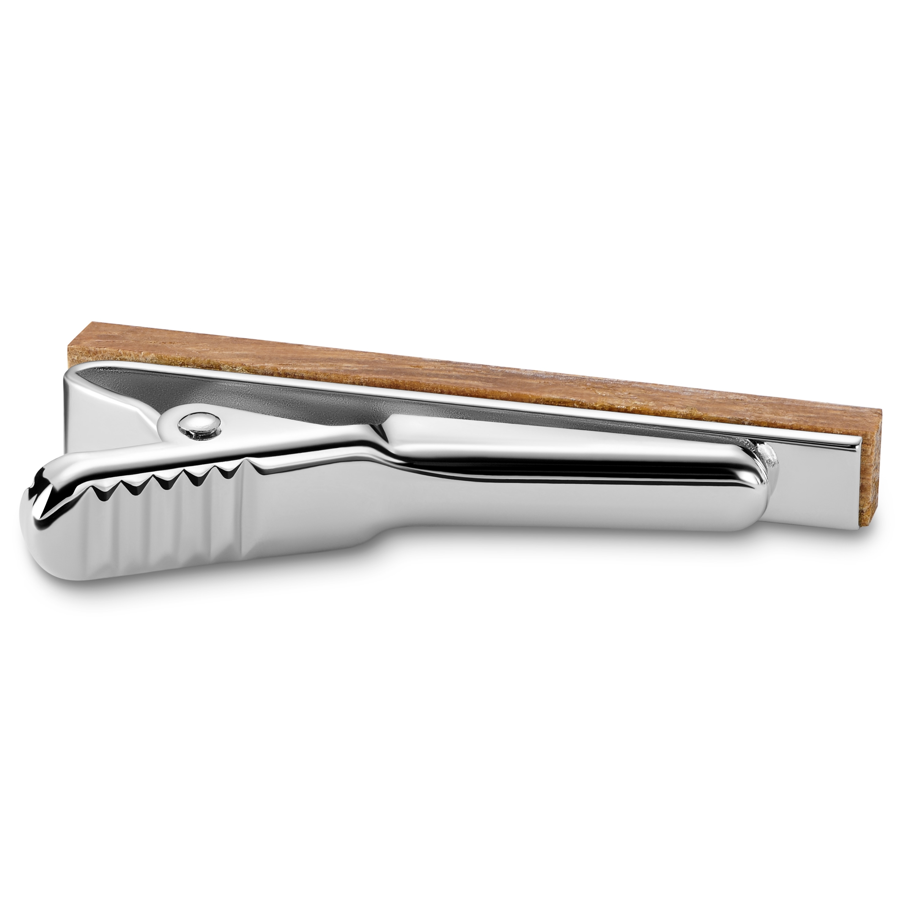 Petite pince à cravate en bois marron clair - 2