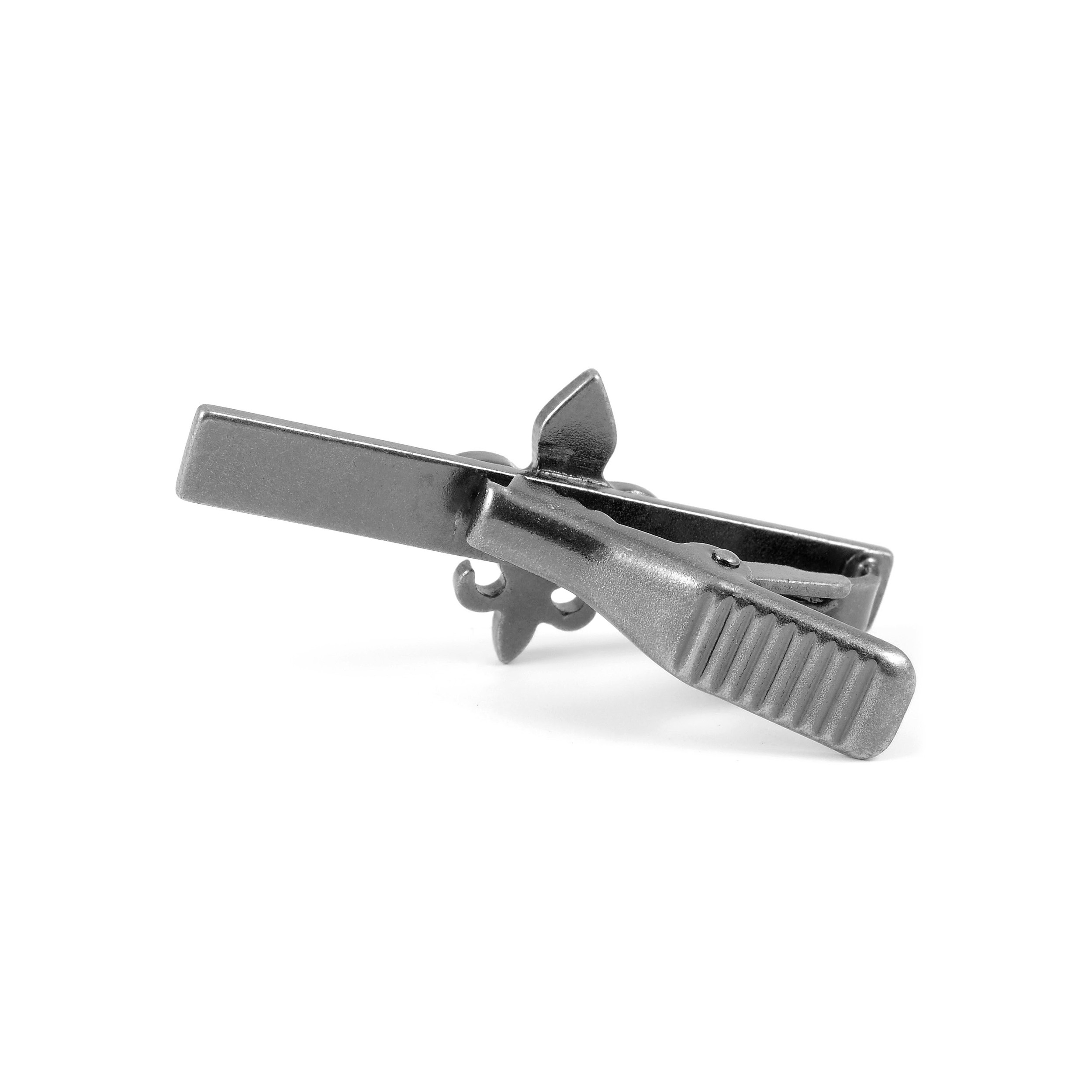 Short Grey Lily Tie Clip - 4