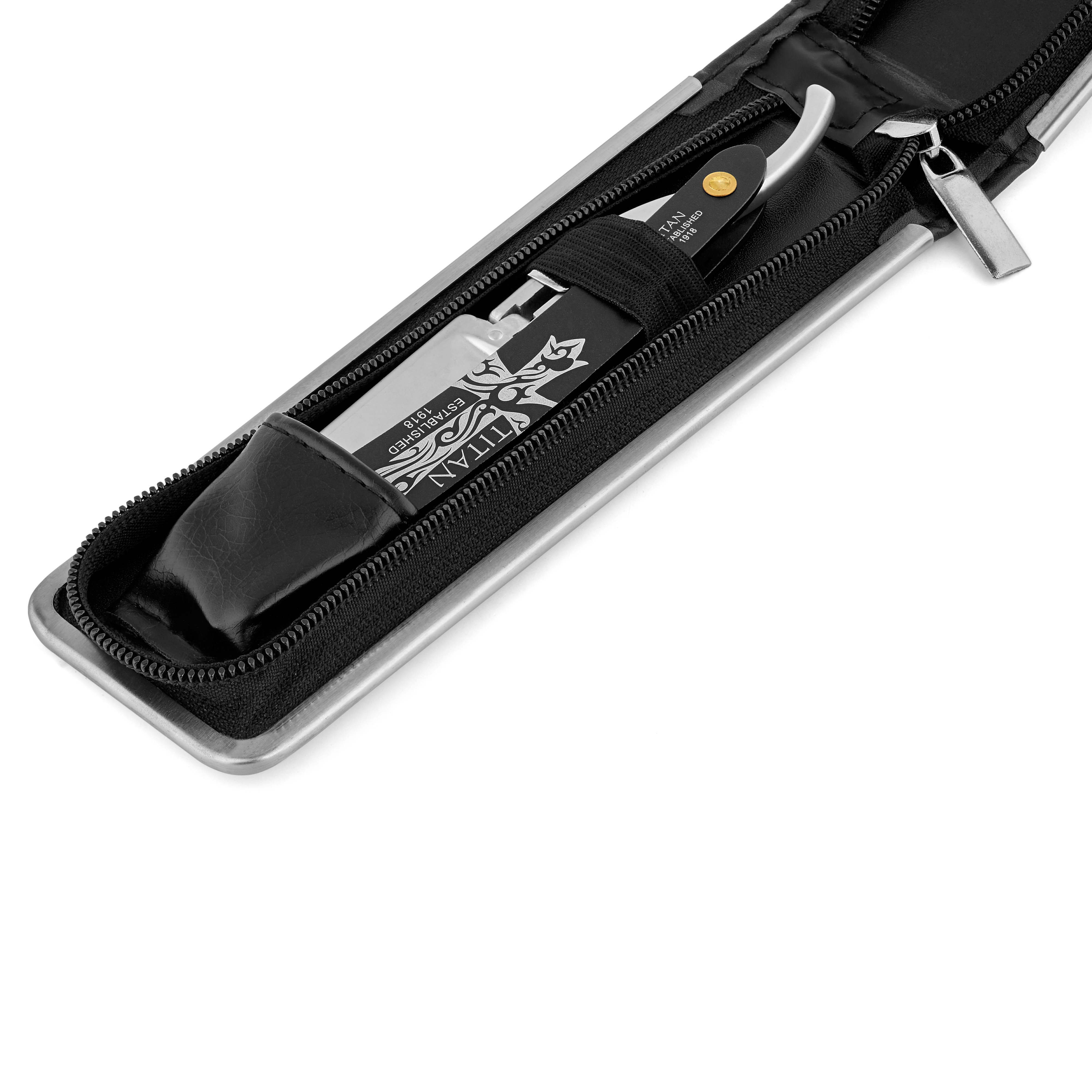 Rasoir droit à manche à motif hyéroglyphique pour lames jetables  - 6