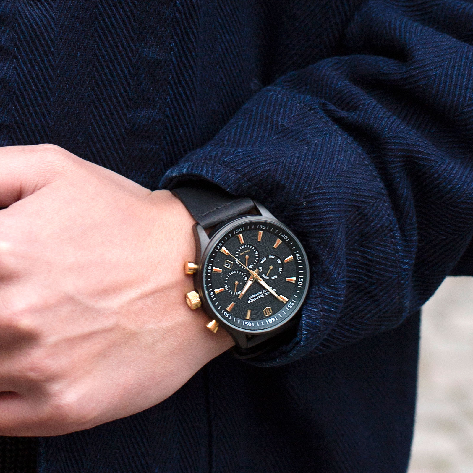 Black & Gold Troika Watch - 9