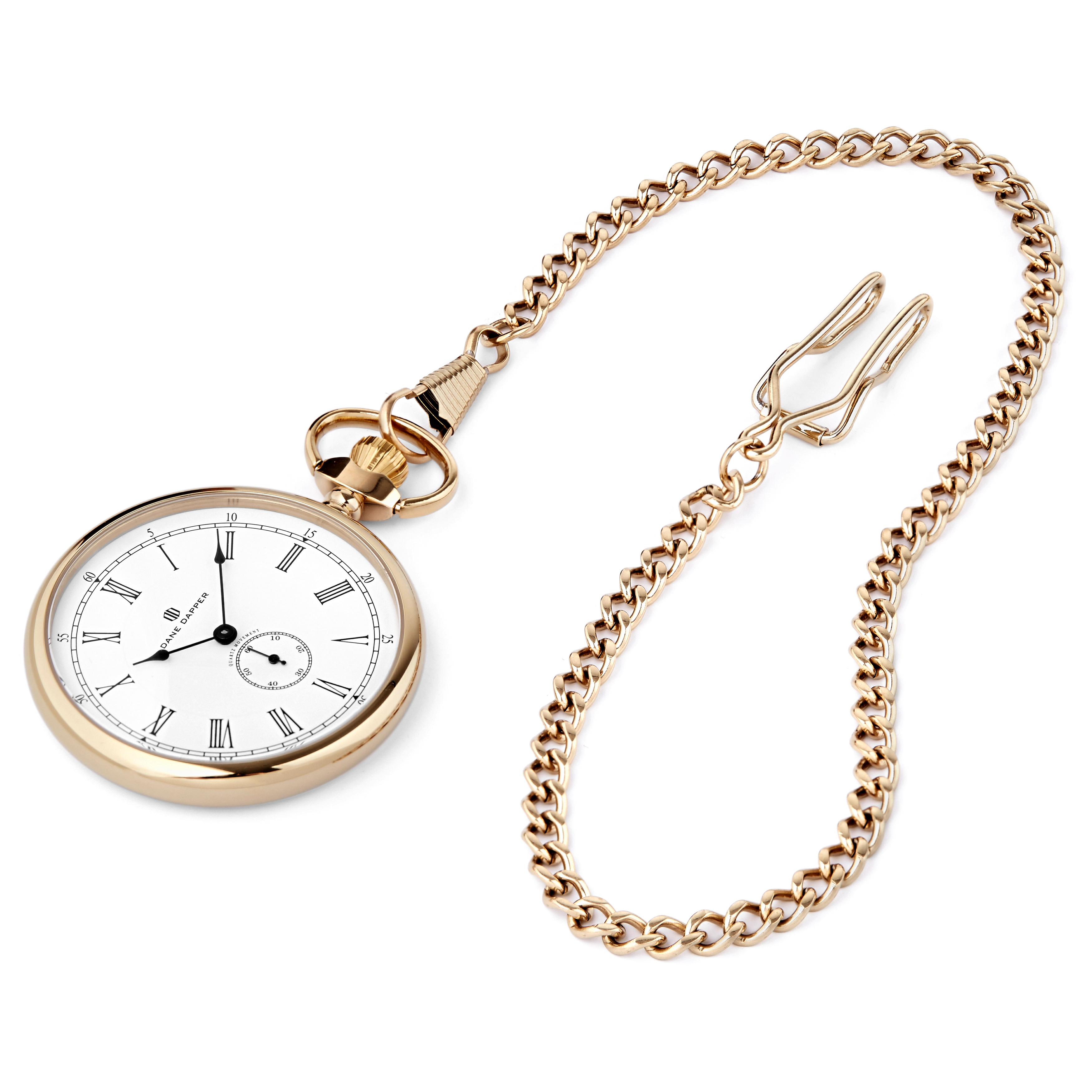 Rose Gold-Toned & White Time Keeper Pocket Watch - 1