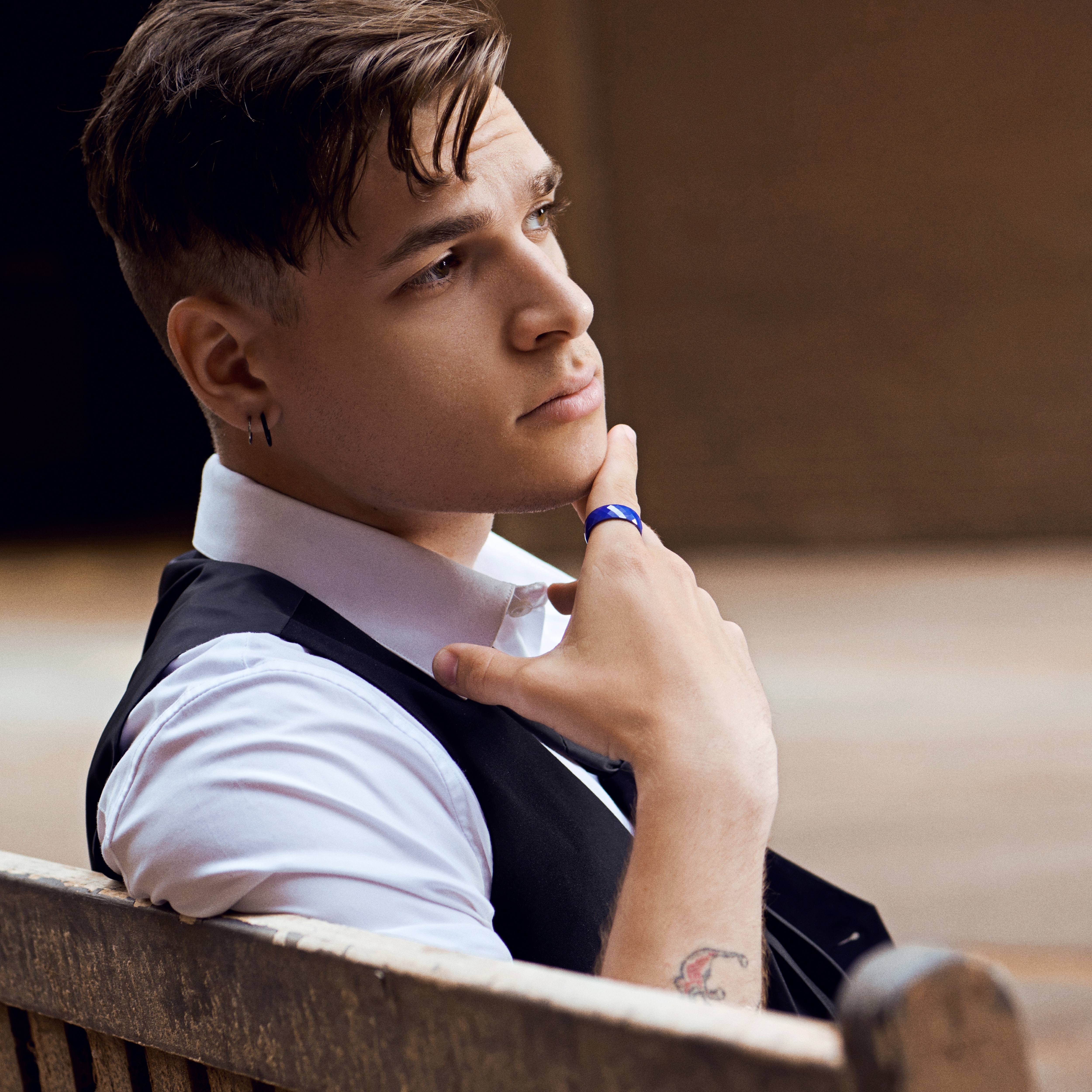 Blue Faceted Ceramic Ring  - 4