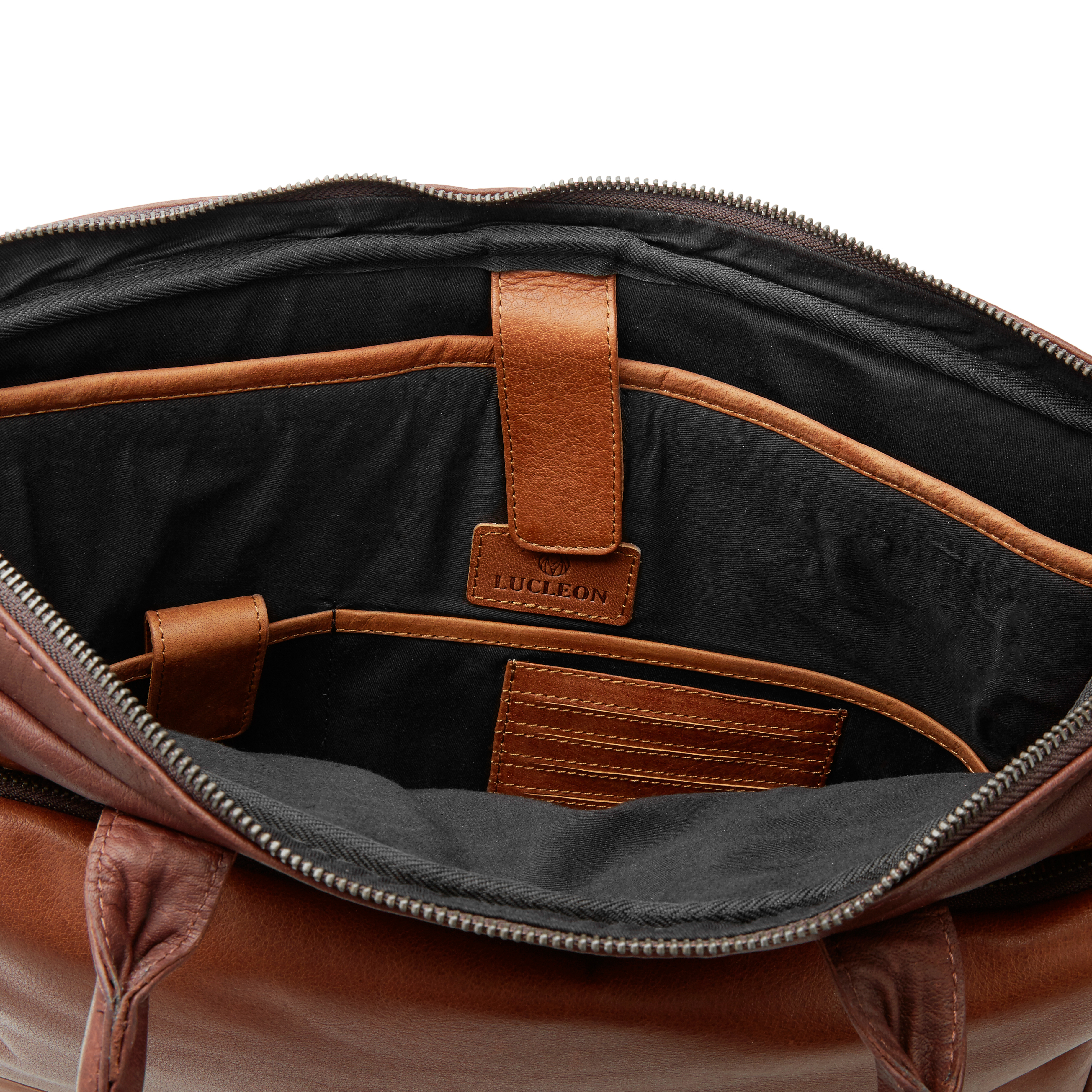 Oxford Brown & Tan Laptop Leather Bag - 7