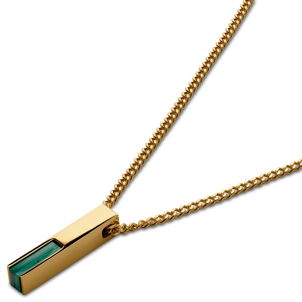 hover: Cruz | Gold-Tone Green Agate Necklace hover: Cruz | Gold-Tone Green Agate Necklace