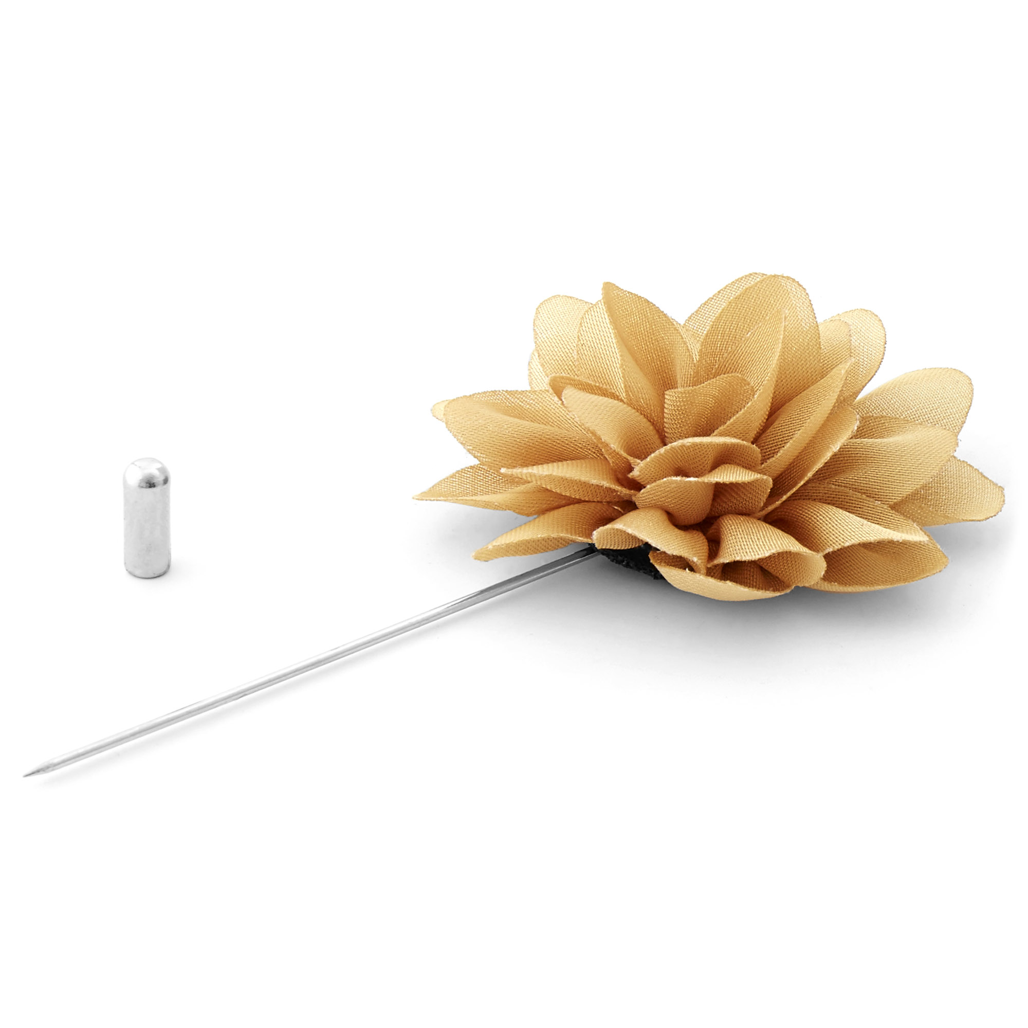 Pfingstrose Blumen Reversnadel In Goldbeige - 2