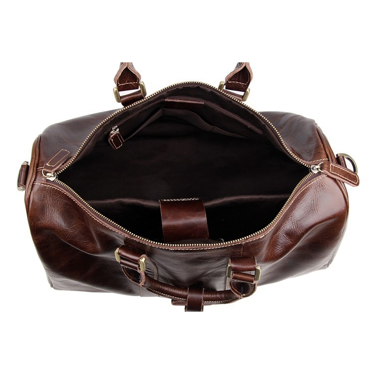 Stylish Brown Leather Holdall - 6