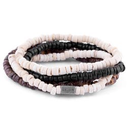 Miro | Black, Natural & White Coconut Bracelet Set