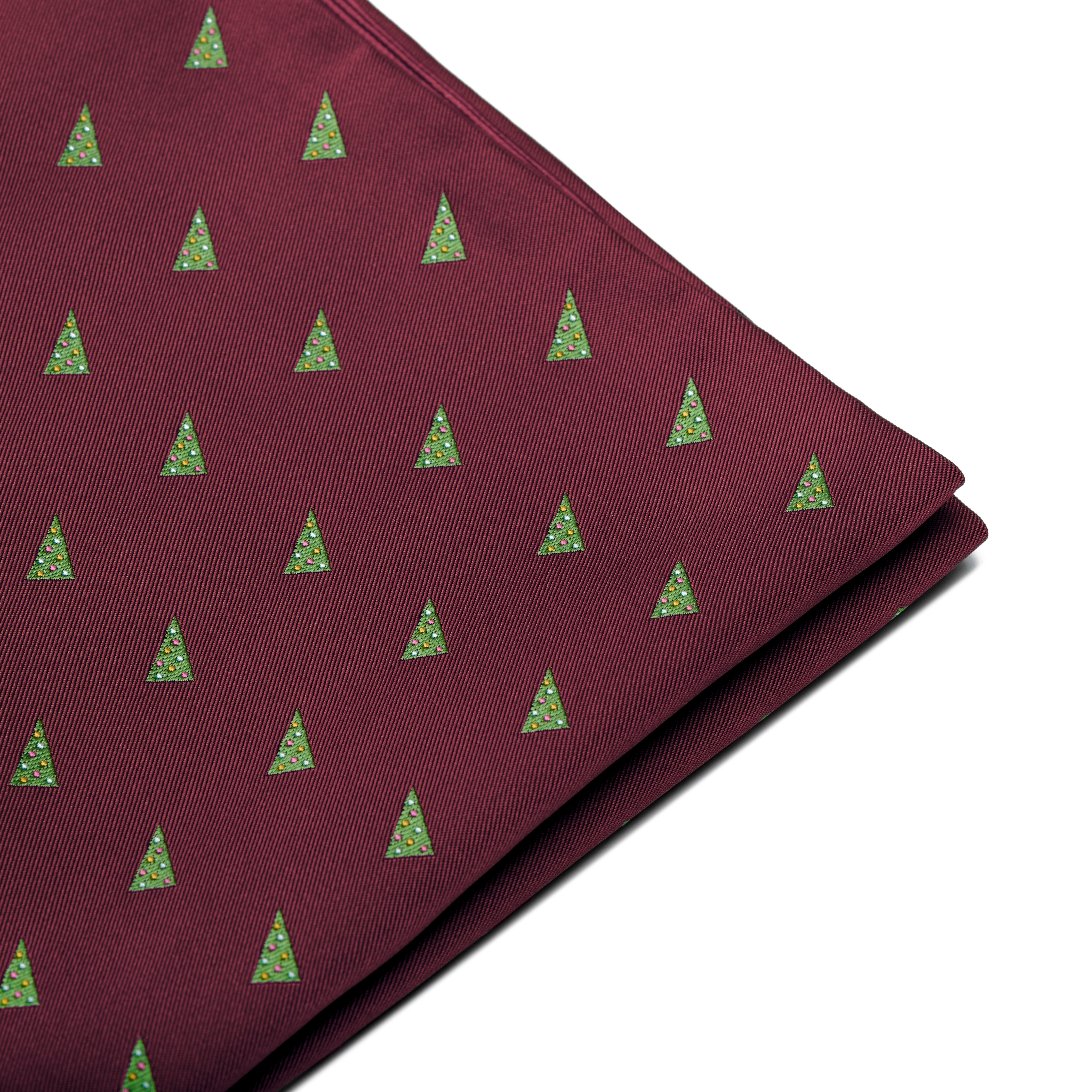 Burgundy Christmas Tree Pocket Square - 4