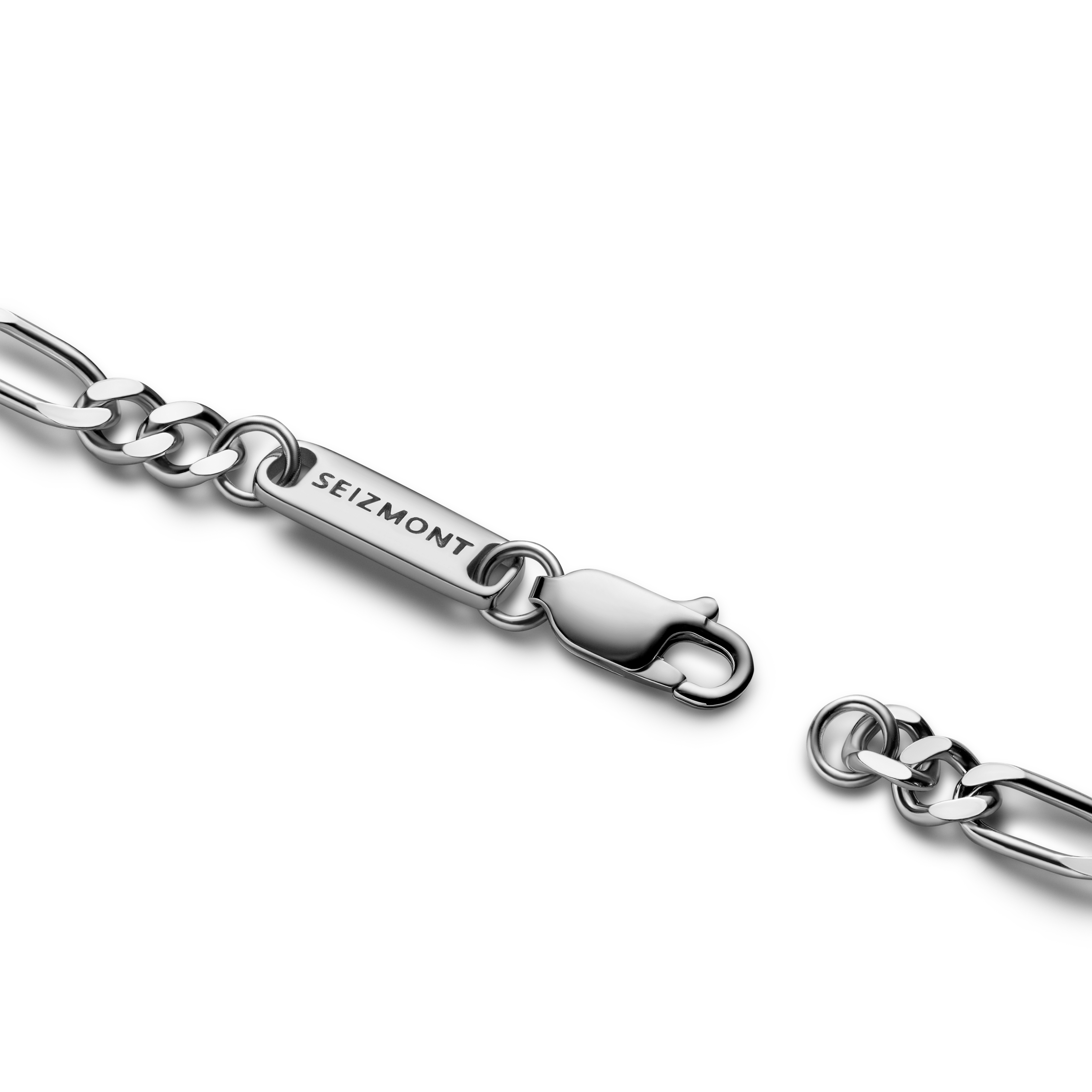 Argentia| 925s | 4 mm ródiovaný náramok z mincového striebra z figaro retiazky  - 4