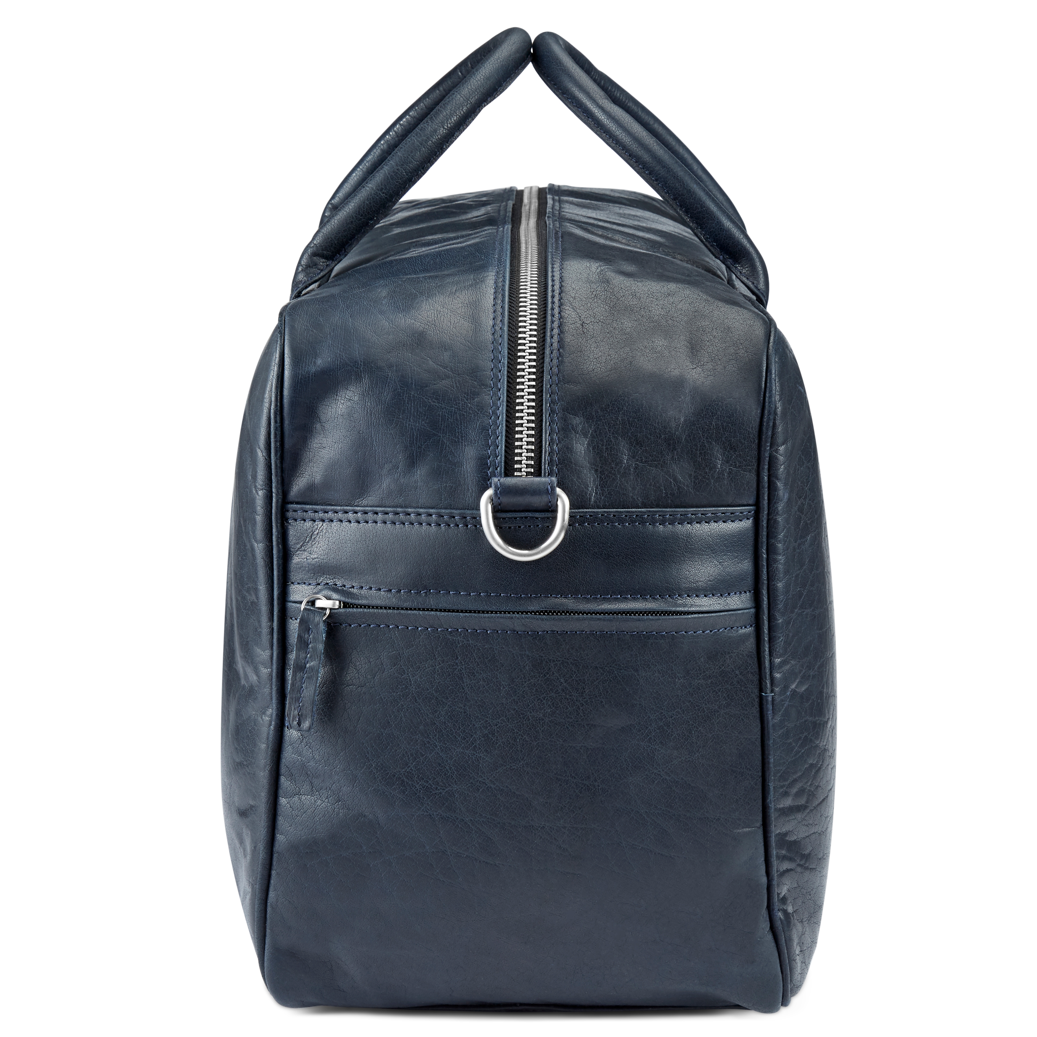 Bolsa de viaje de cuero azul marino Montreal - 5