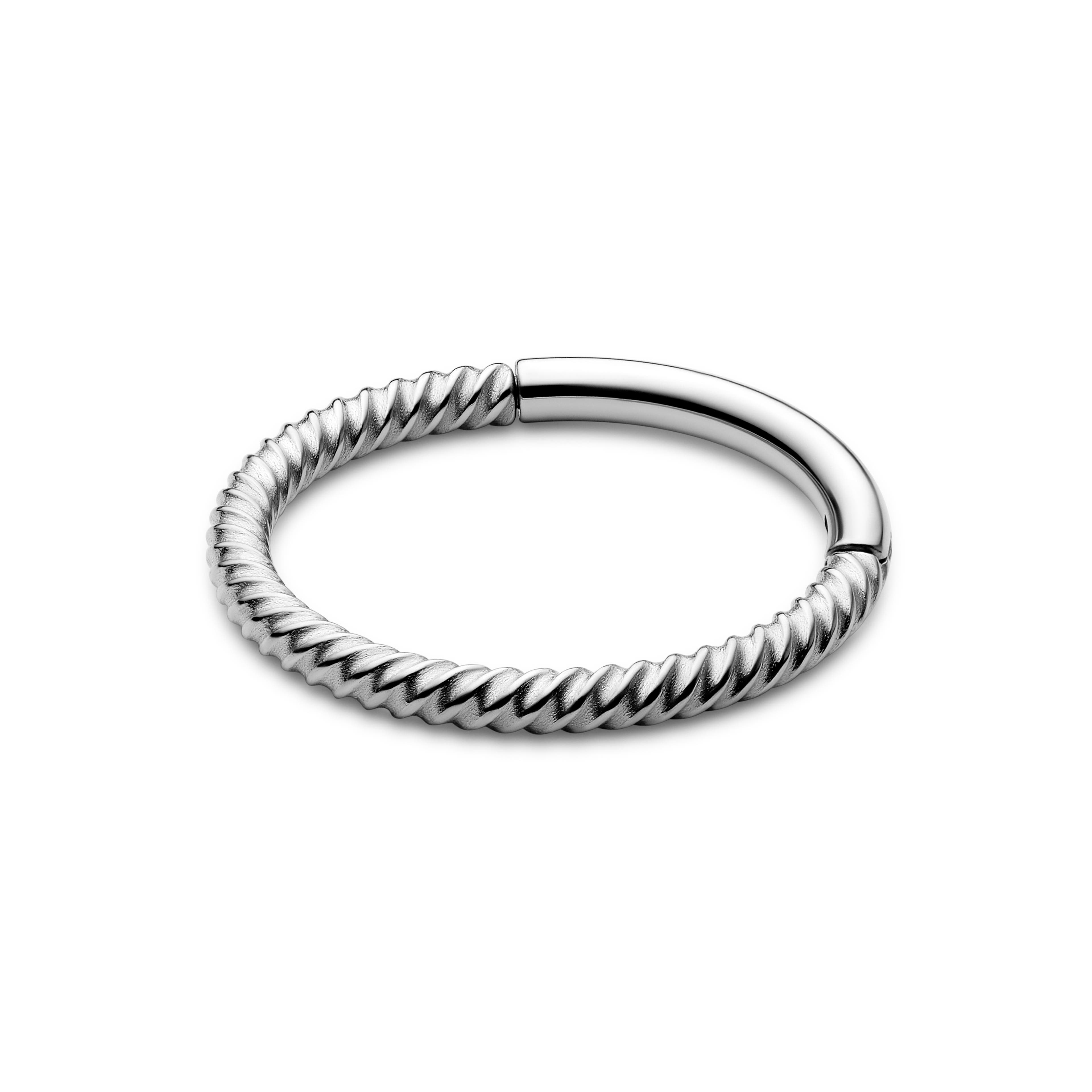 8 mm Silver-Tone Surgical Steel Wire Piercing Ring
