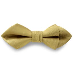 Mustard Yellow Pre-Tied Grosgrain Diamond Tip Bow Tie