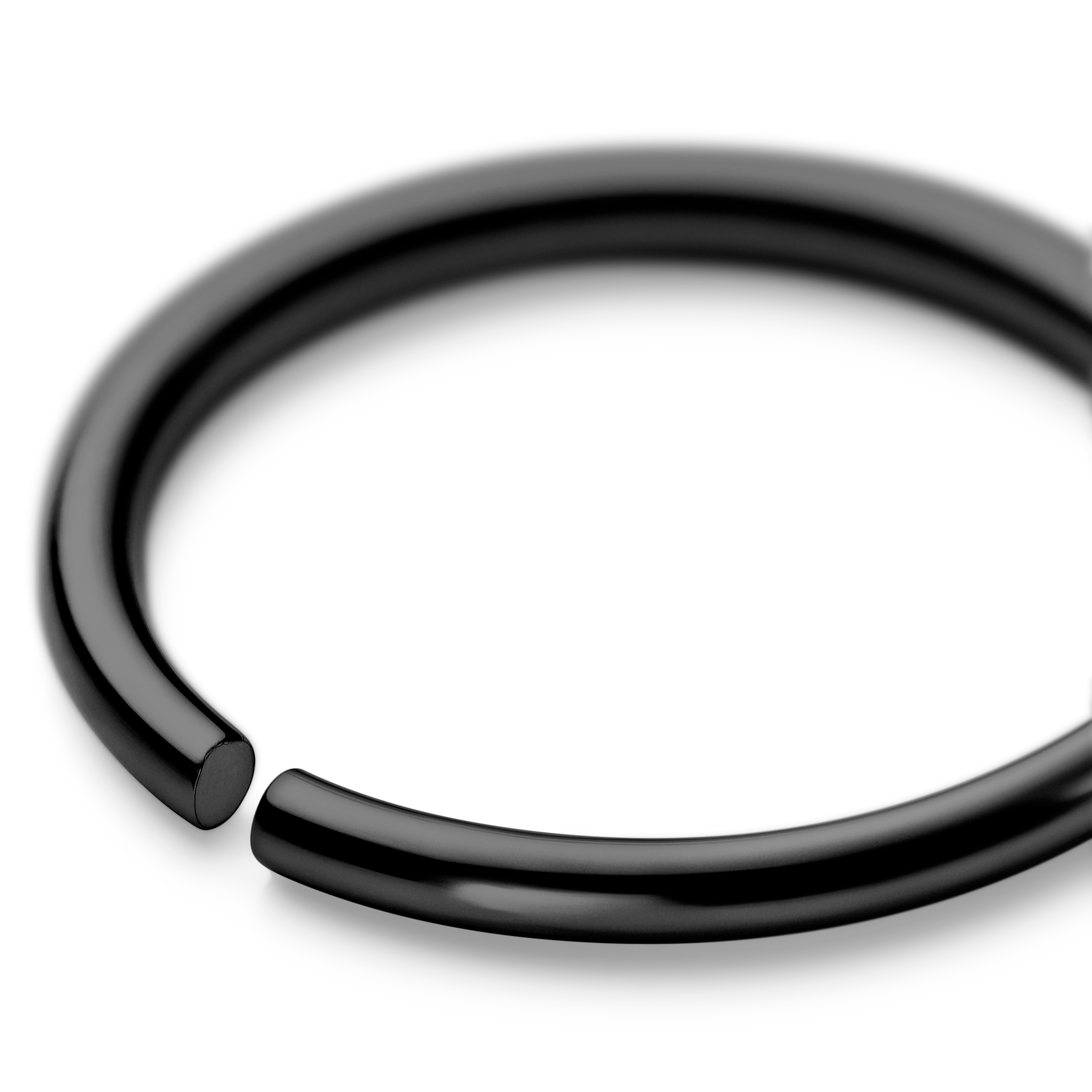 7 mm Seamless Black Surgical Steel Piercing Ring - 2