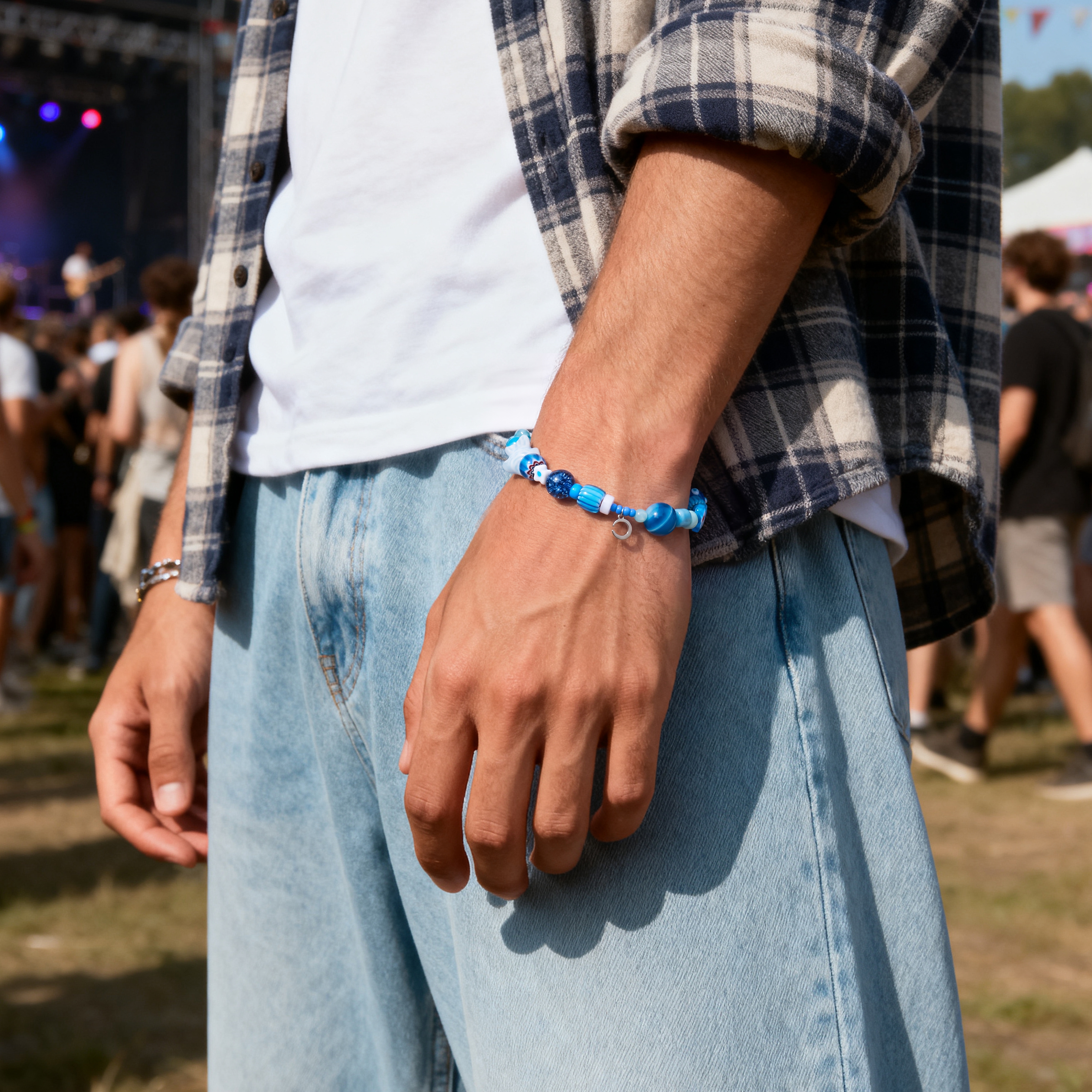 Pearlmania | Ocean Daze Blue Glass Bead Bracelet - 3