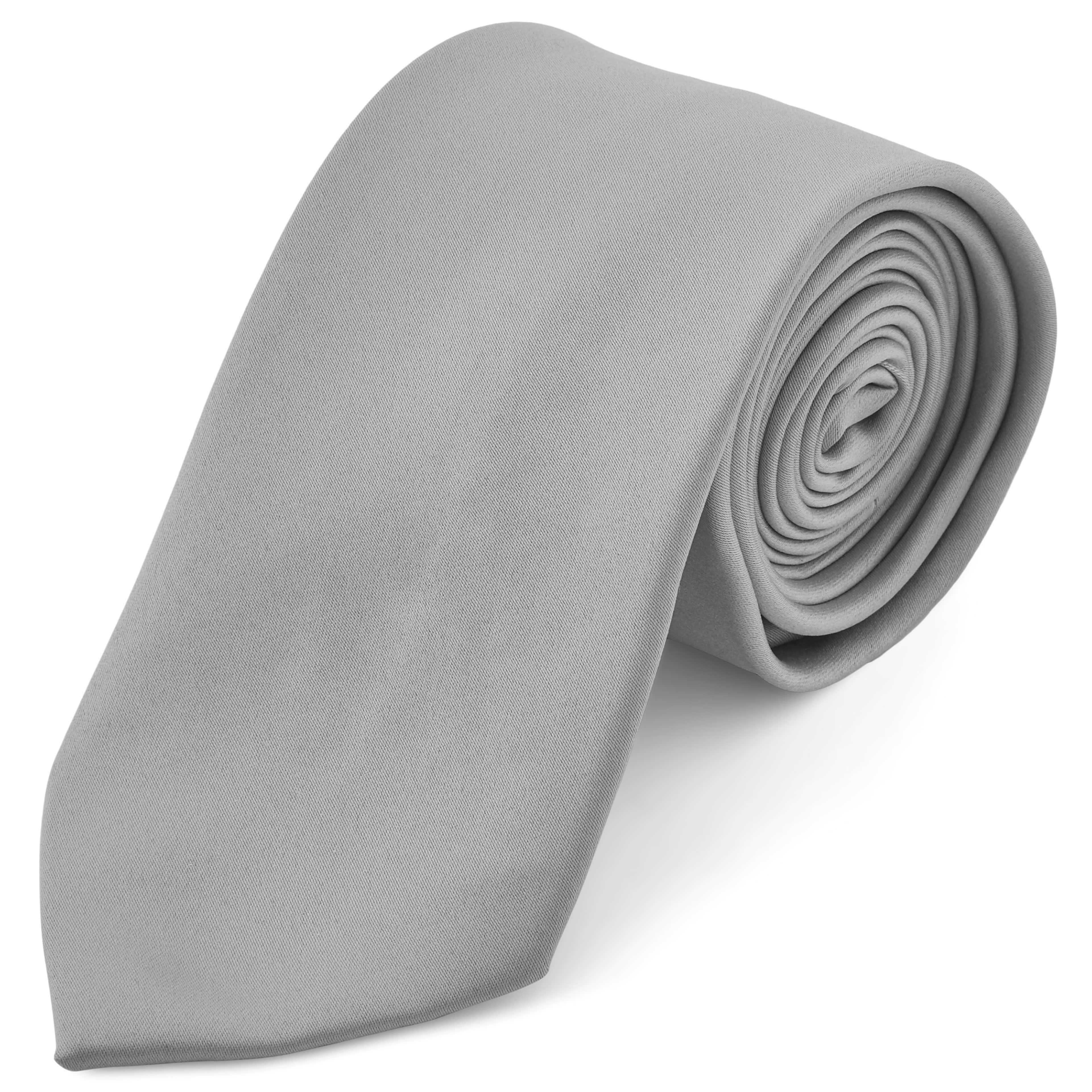 Light Grey 8cm Basic Tie - 1 - primary thumbnail small_image gallery