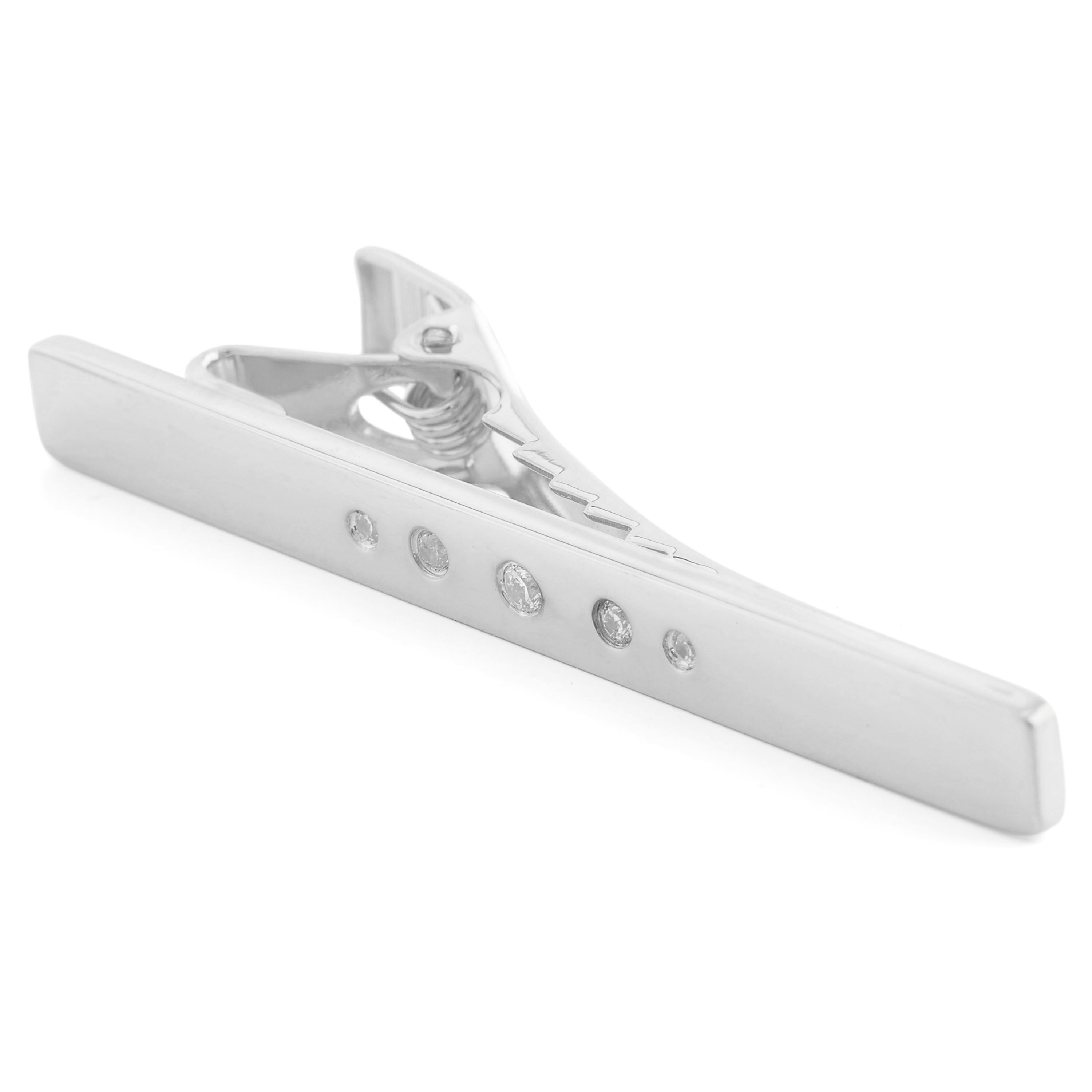 Slipsenål i 925s-Sølv med Zirkoniaprikker - 3