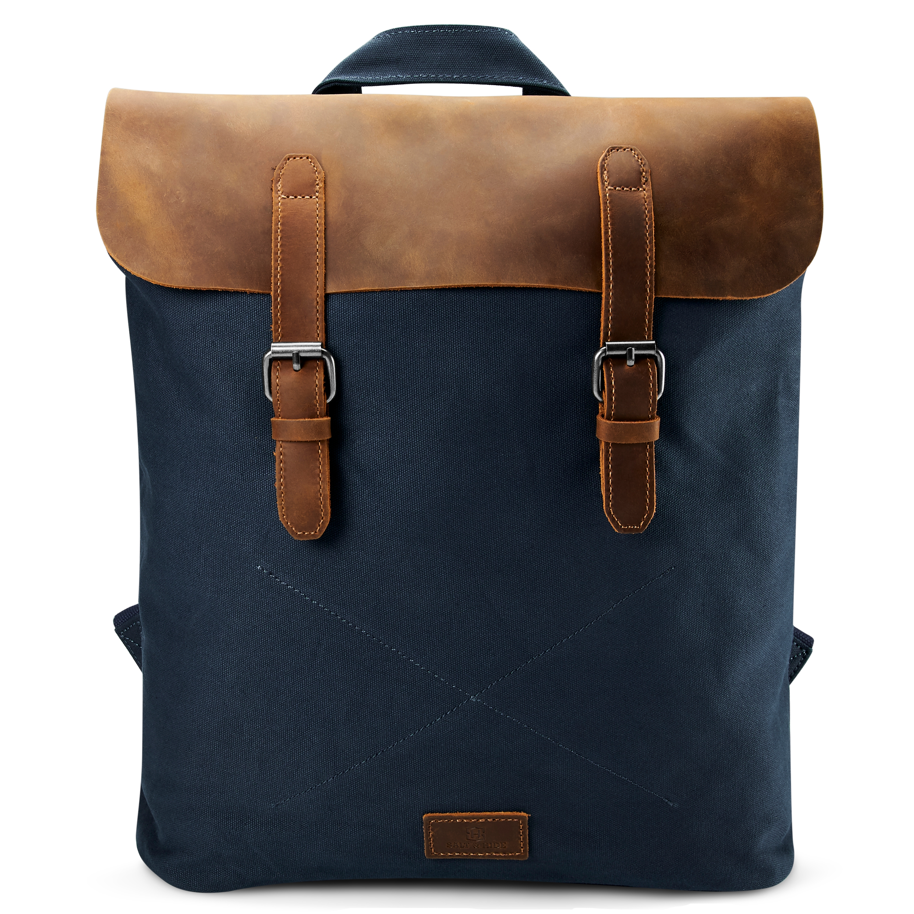 Sac à dos bleu et brun havane Tarpa Sonny - 3