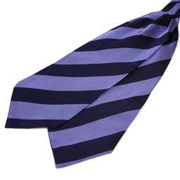 Pastel Blue & Navy Stripe Silk Cravat