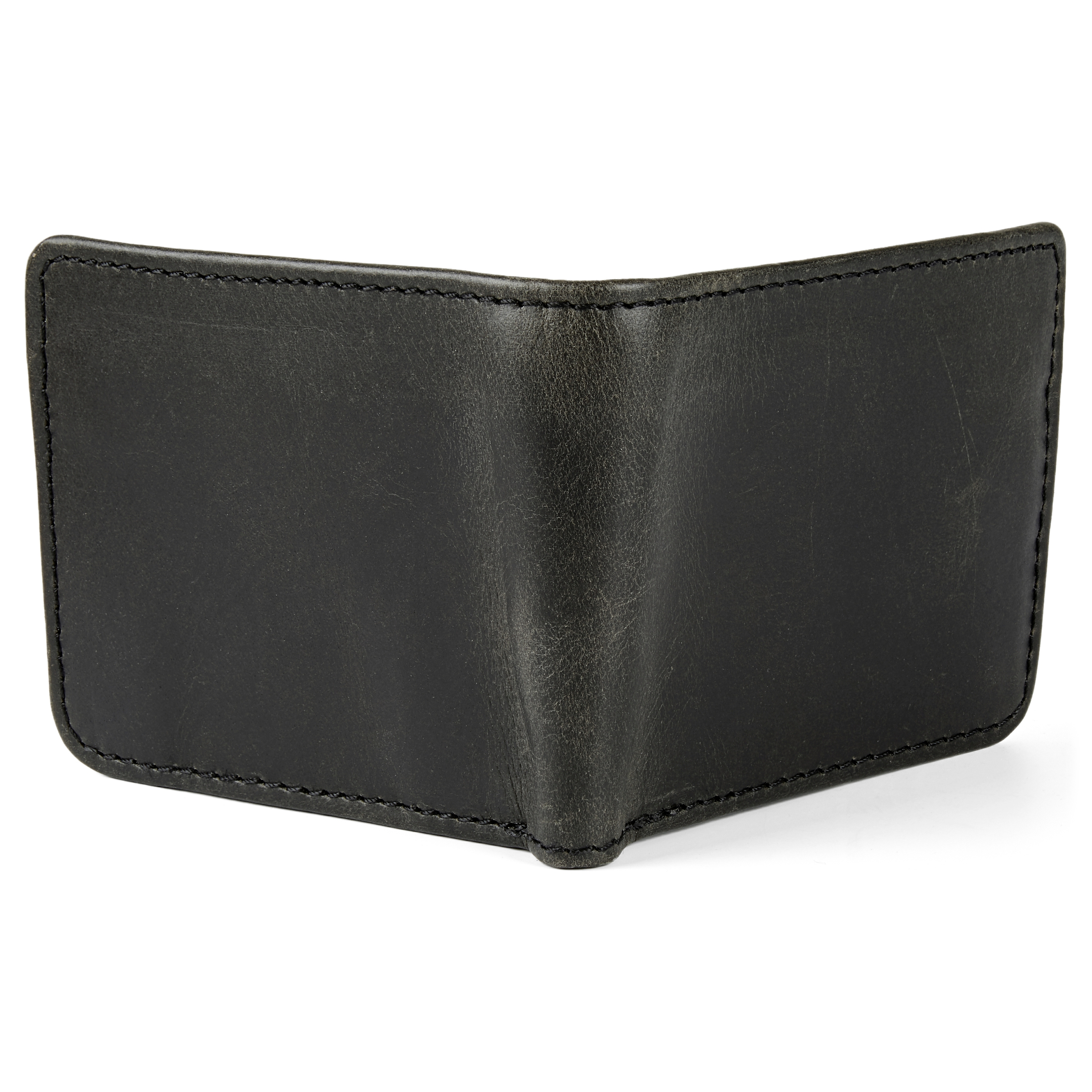 Rustikk Svart Skinnlommebok - 3
