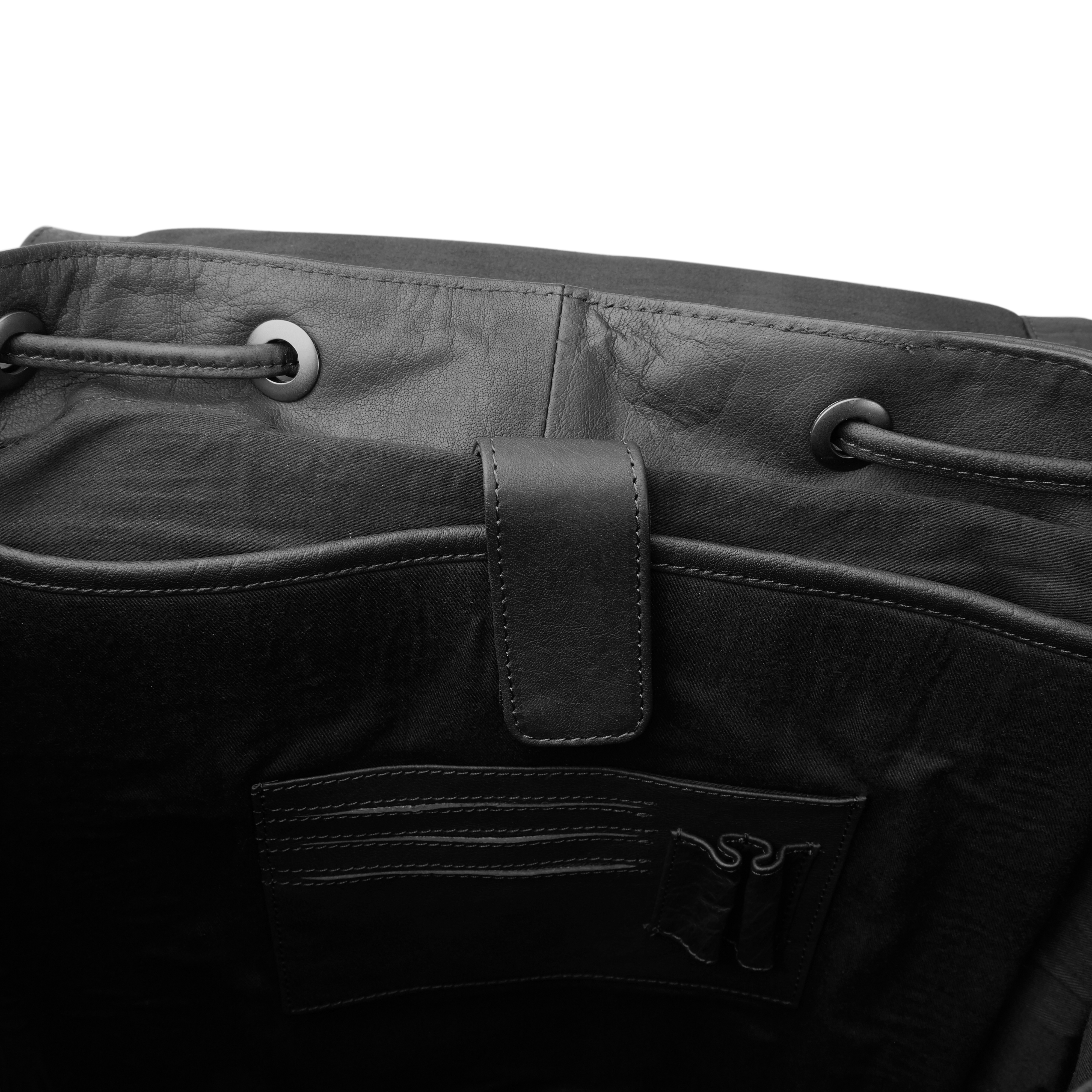 Oxford Black Backpack Leather Bag - 5