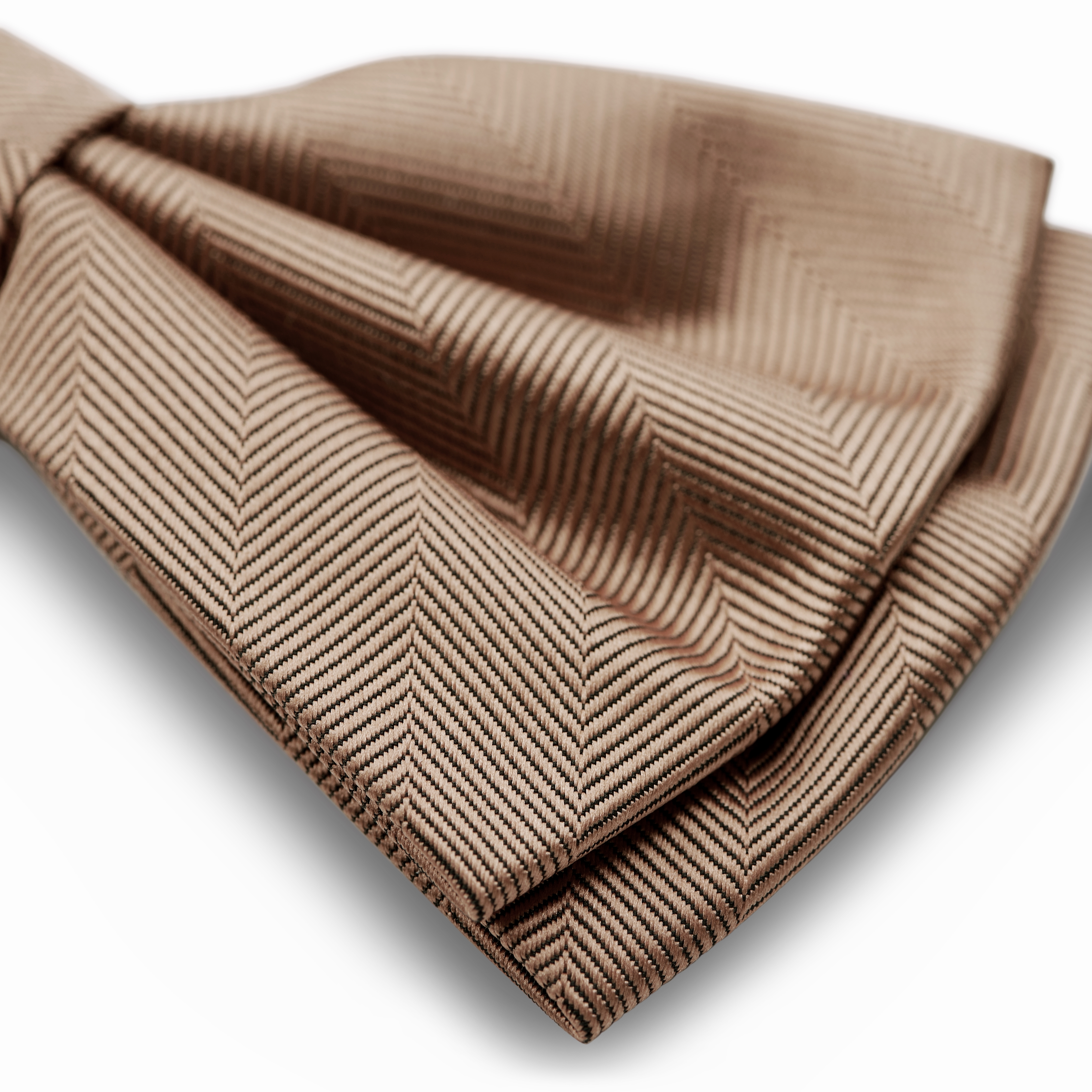 Nœud papillon à chevrons prénoué beige - 3