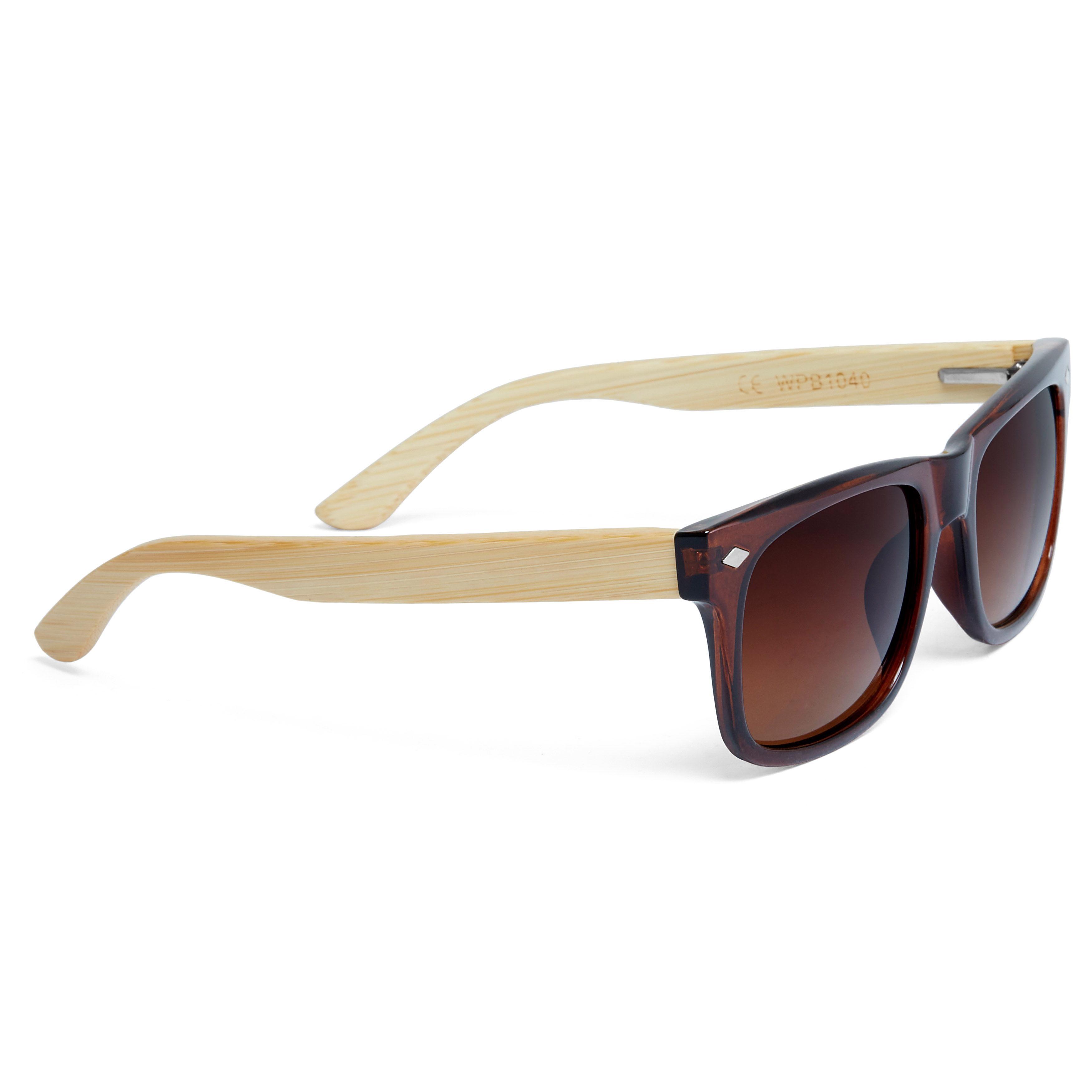 Brune Solbriller i Bambustræ - Graduerede Glas - 3