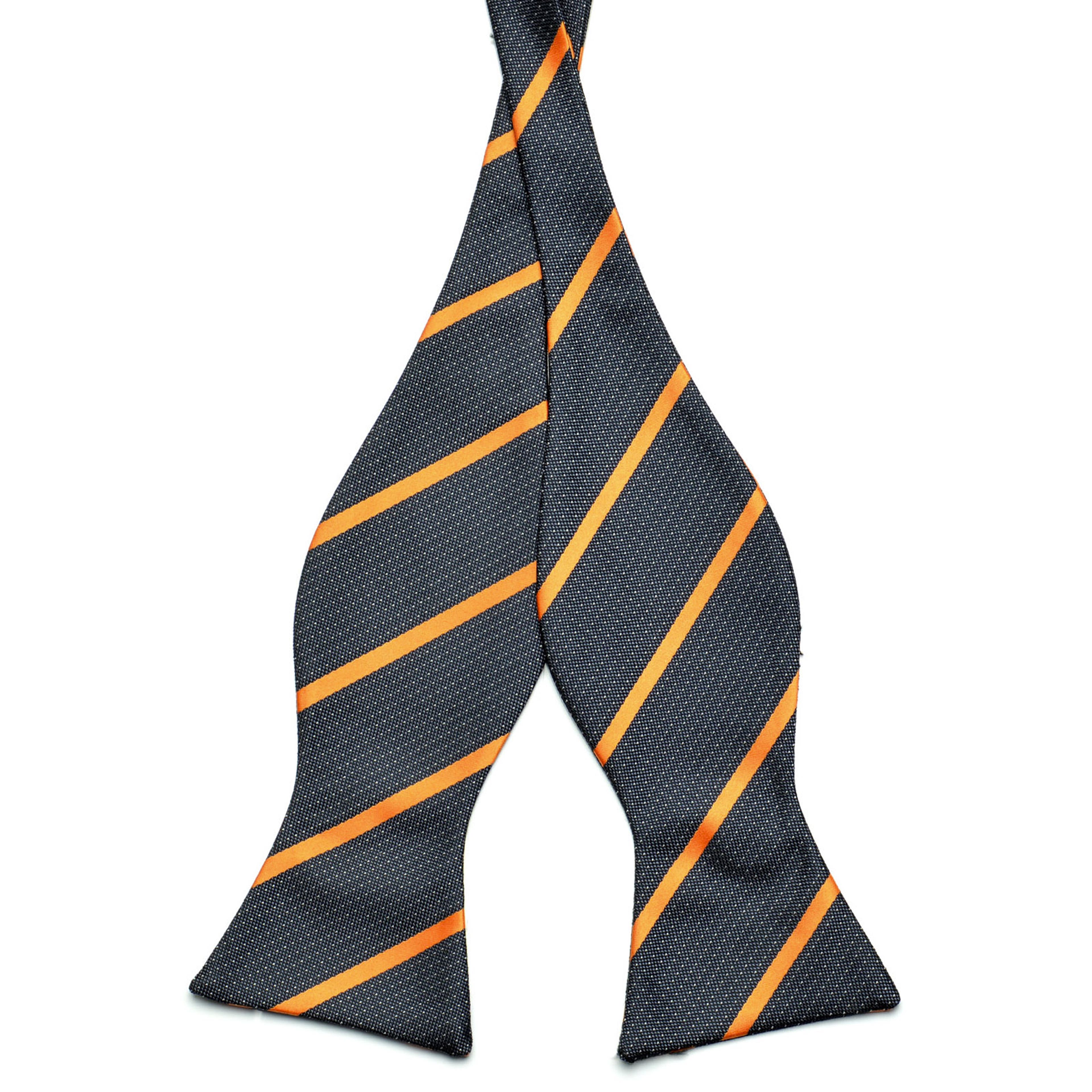 Striped Grey Self-Tie Bow Tie