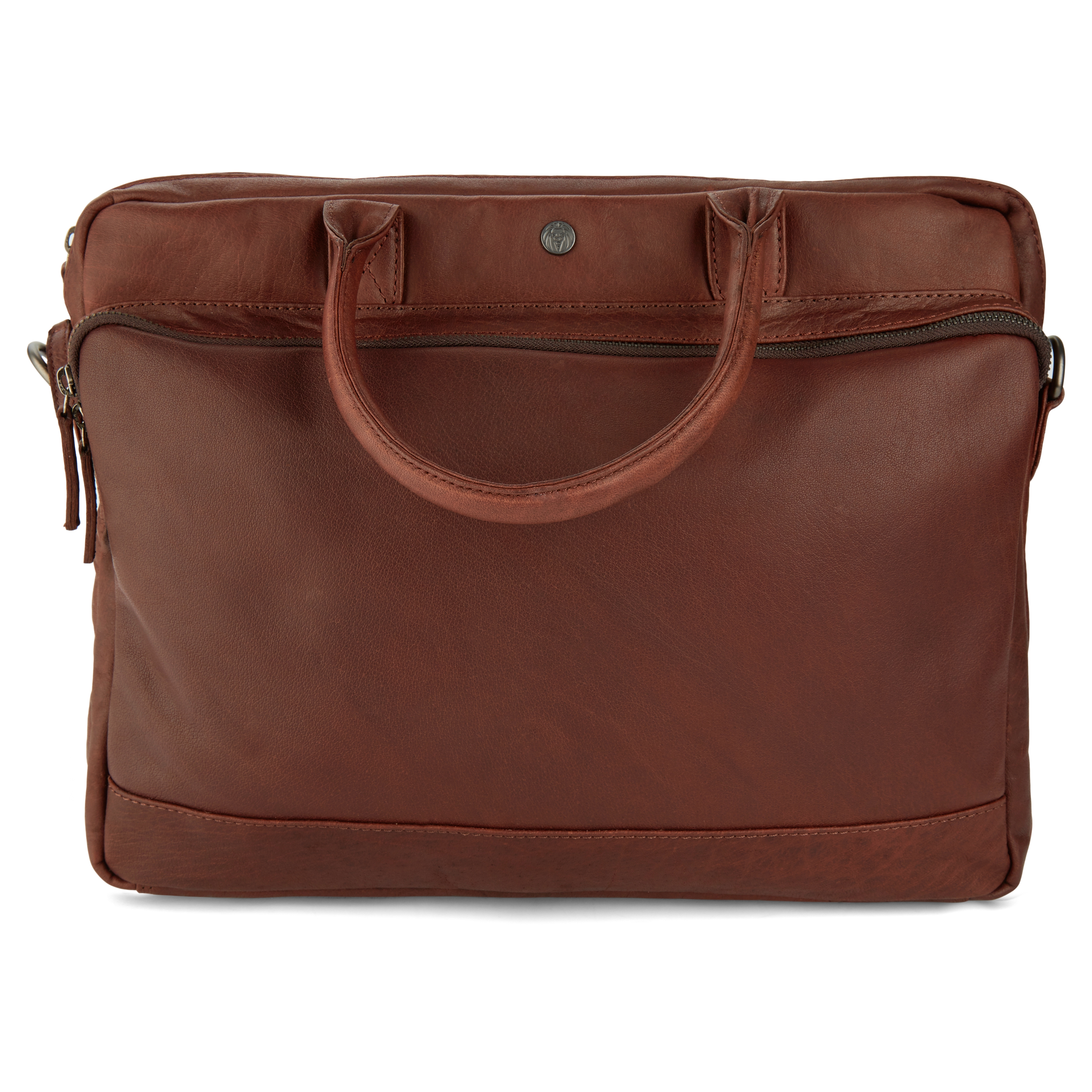 Καφέ Δερμάτινη Τσάντα Laptop Oxford - 2