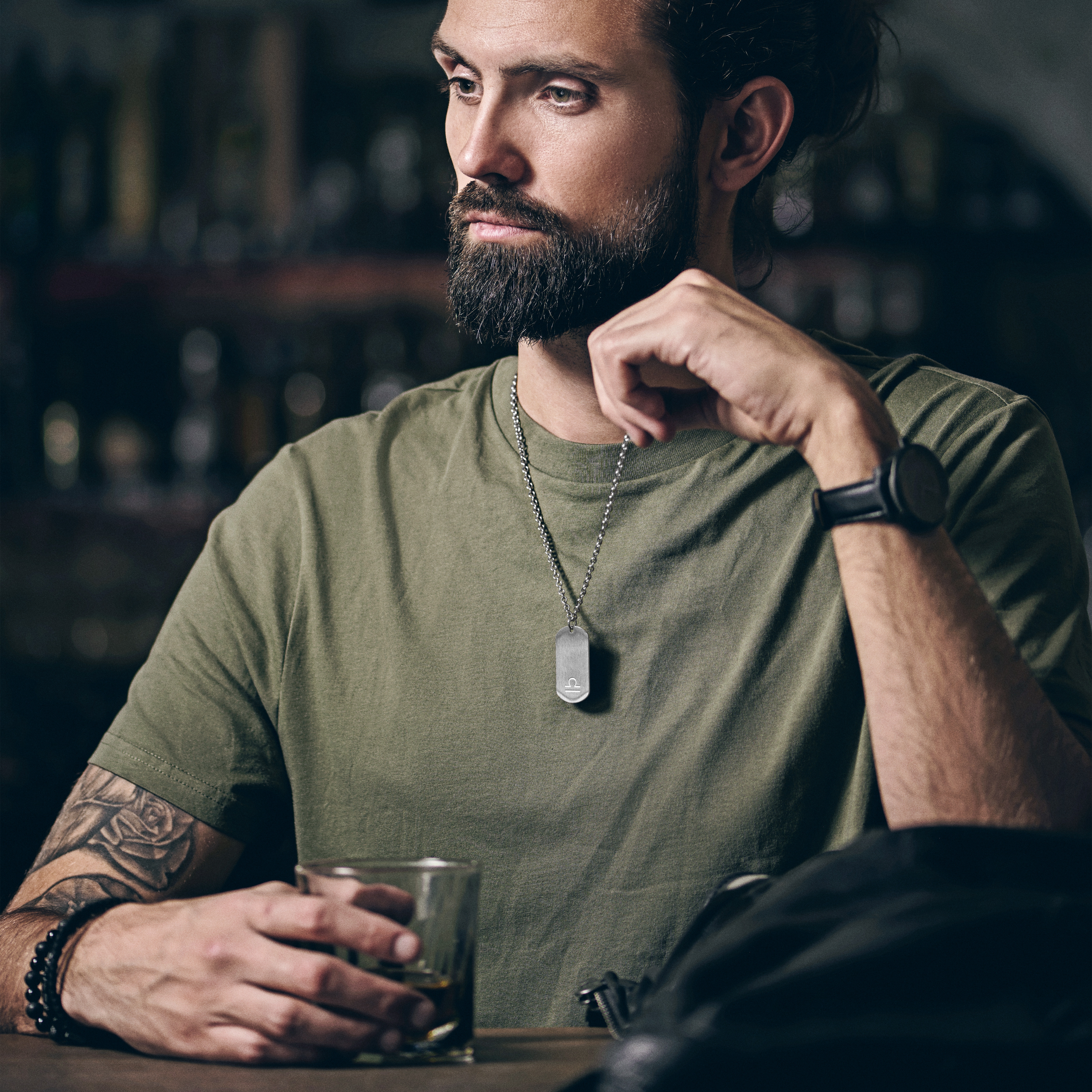 Libra Zodiac Silver-Tone Steel Necklace - 4