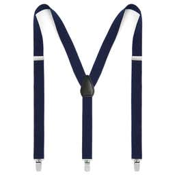 Navy Blue Slim Clip-On Suspenders