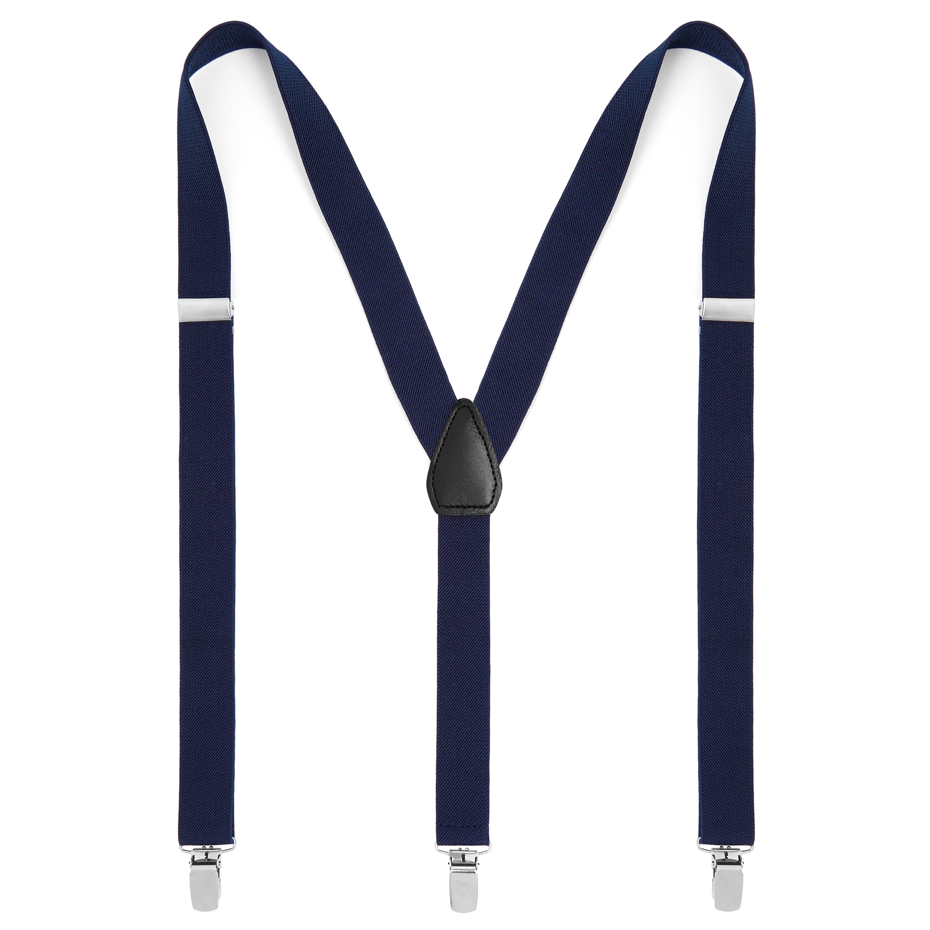 Deep Blue Slim Clip-On Suspenders 