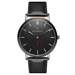 Reloj minimalista en negro y rojo Aether Isaac 