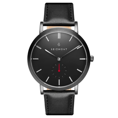 Aether Isaac Minimalist Sort & Rød Klokke Aether Isaac Minimalist Sort & Rød Klokke
