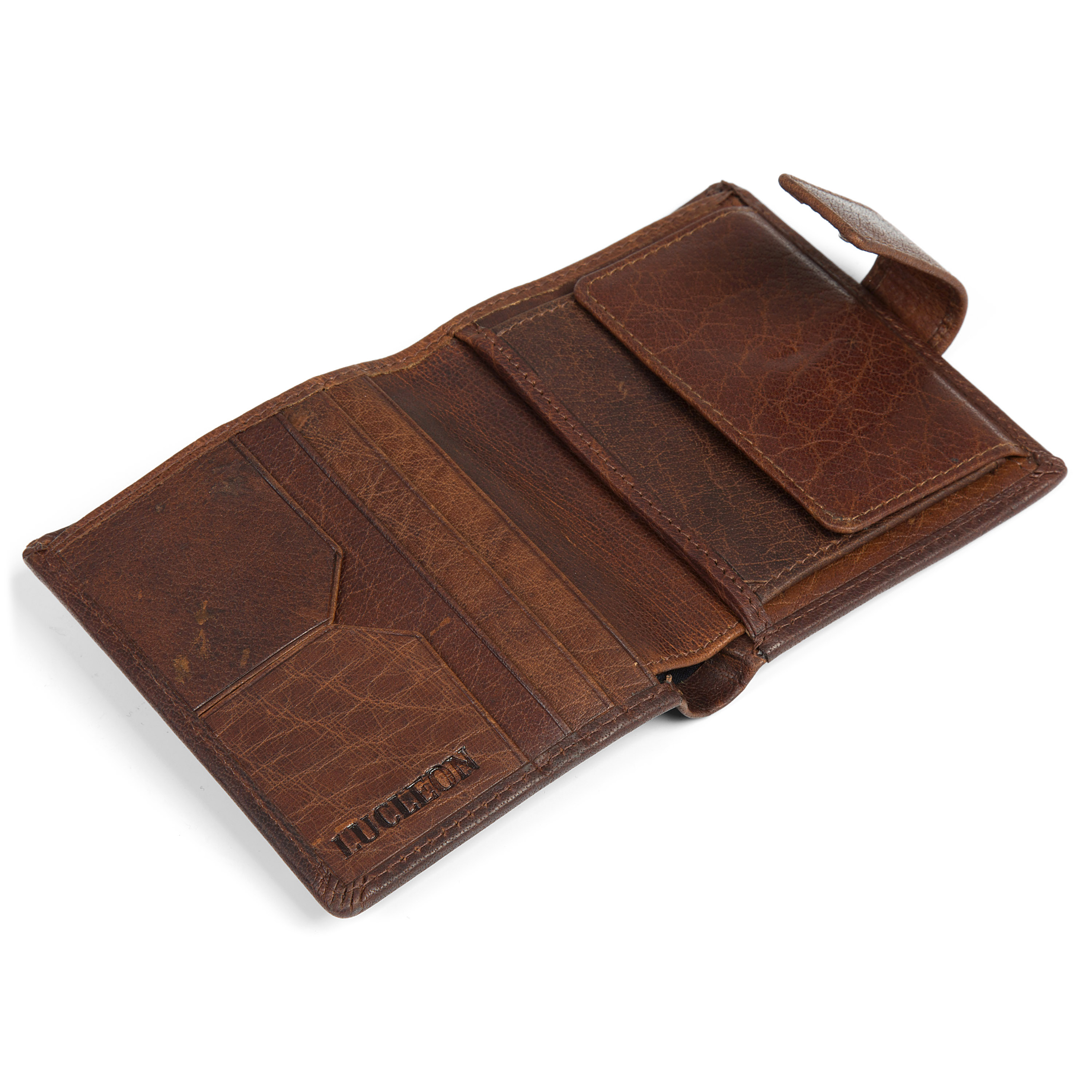 Montreal Compact Tan RFID Leather Wallet - 7