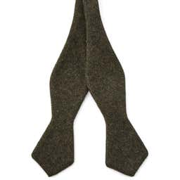 Dark Green Wool Self-Tie Bow Tie