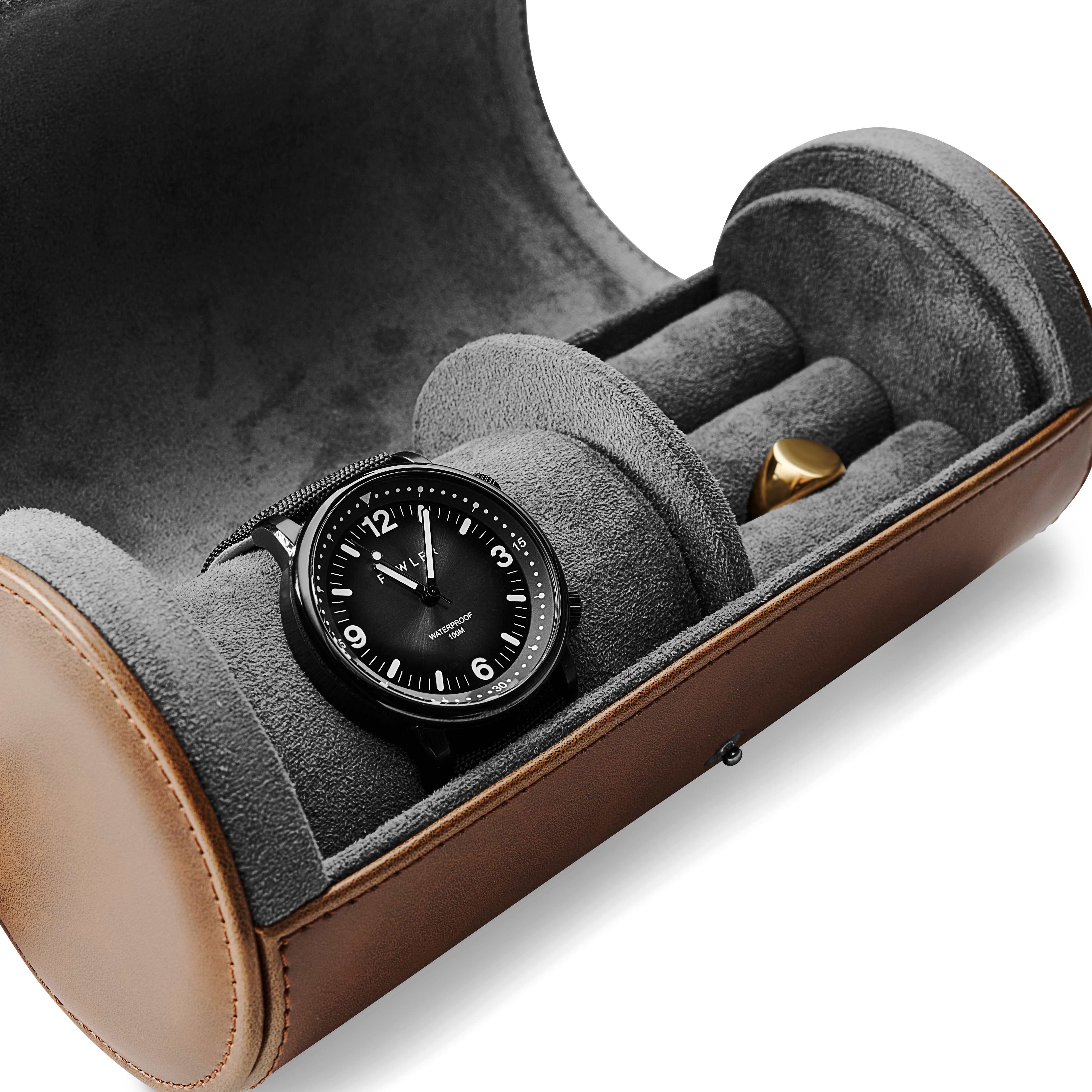 Braune Uhren- und Schmuckrolle - 3