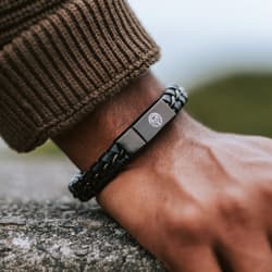Bracelet Cuir Mère Et Fils Liés Pour Toujours – Tressé Acier Inoxydable Fermoir Magnétique, Cadeau Émouvant Anniversaire, Diplôme, Rentrée