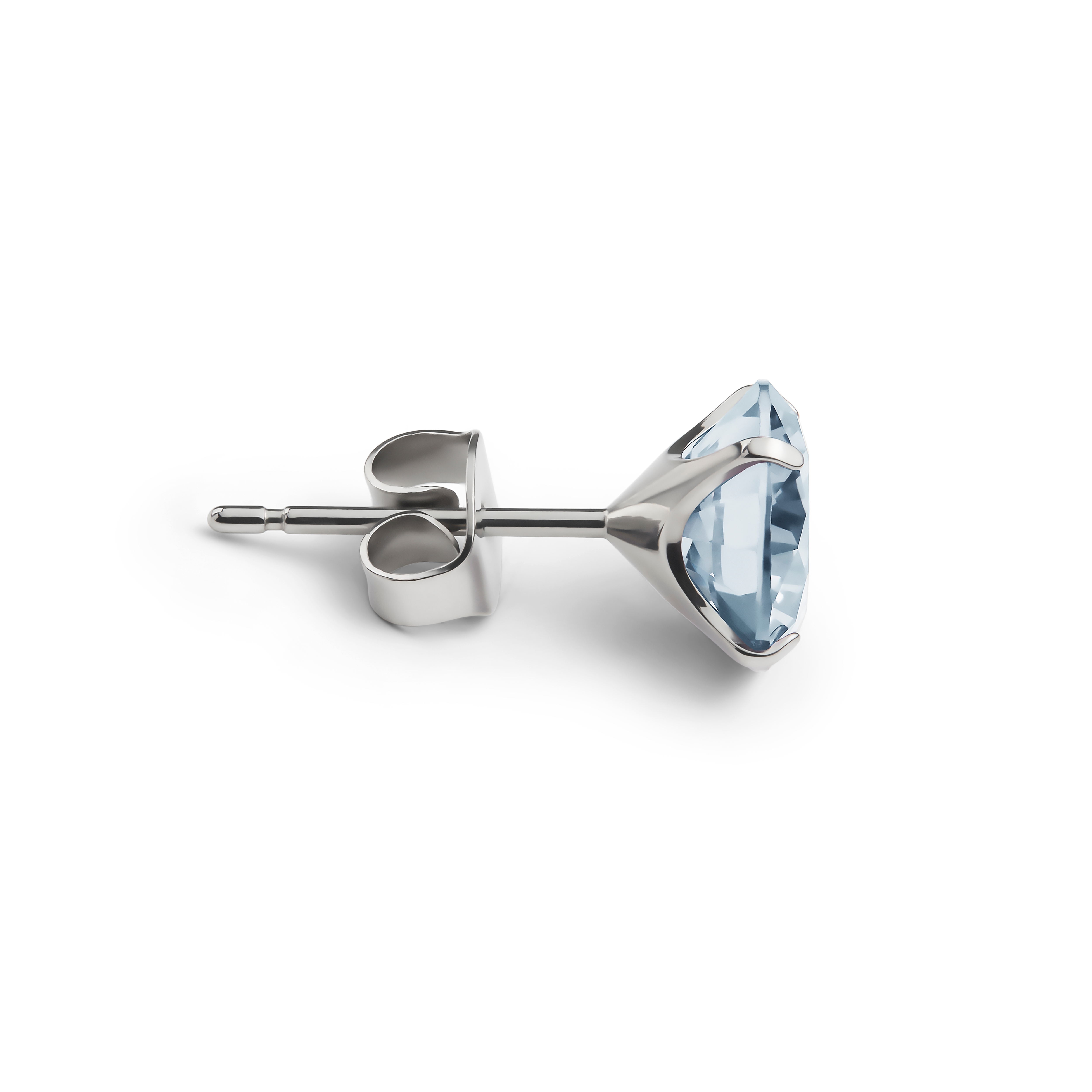 Aura | Orecchino a bottone da 8mm in titanio con zirconia azzurra - 2