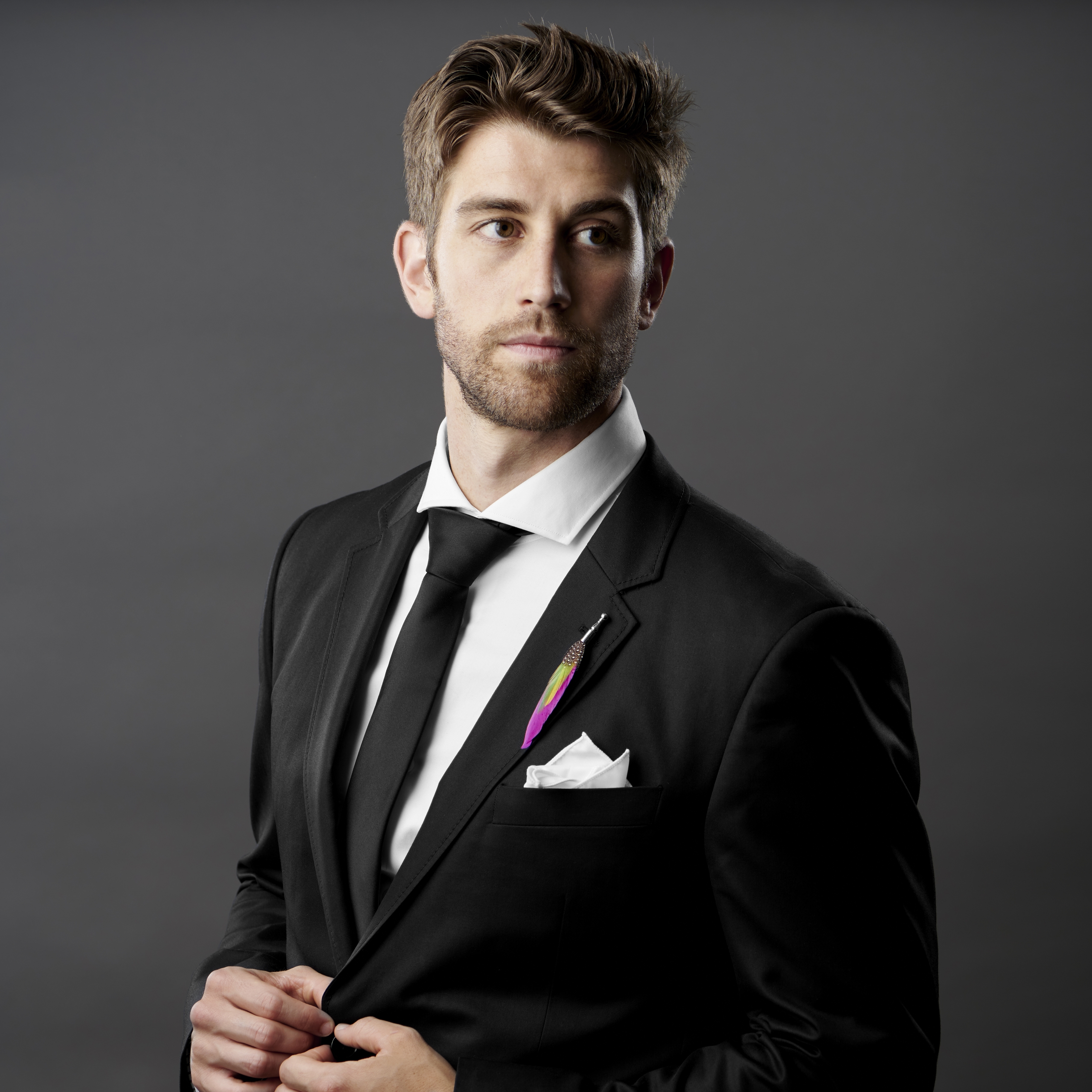 Hot Pink Feather Lapel Pin - 5