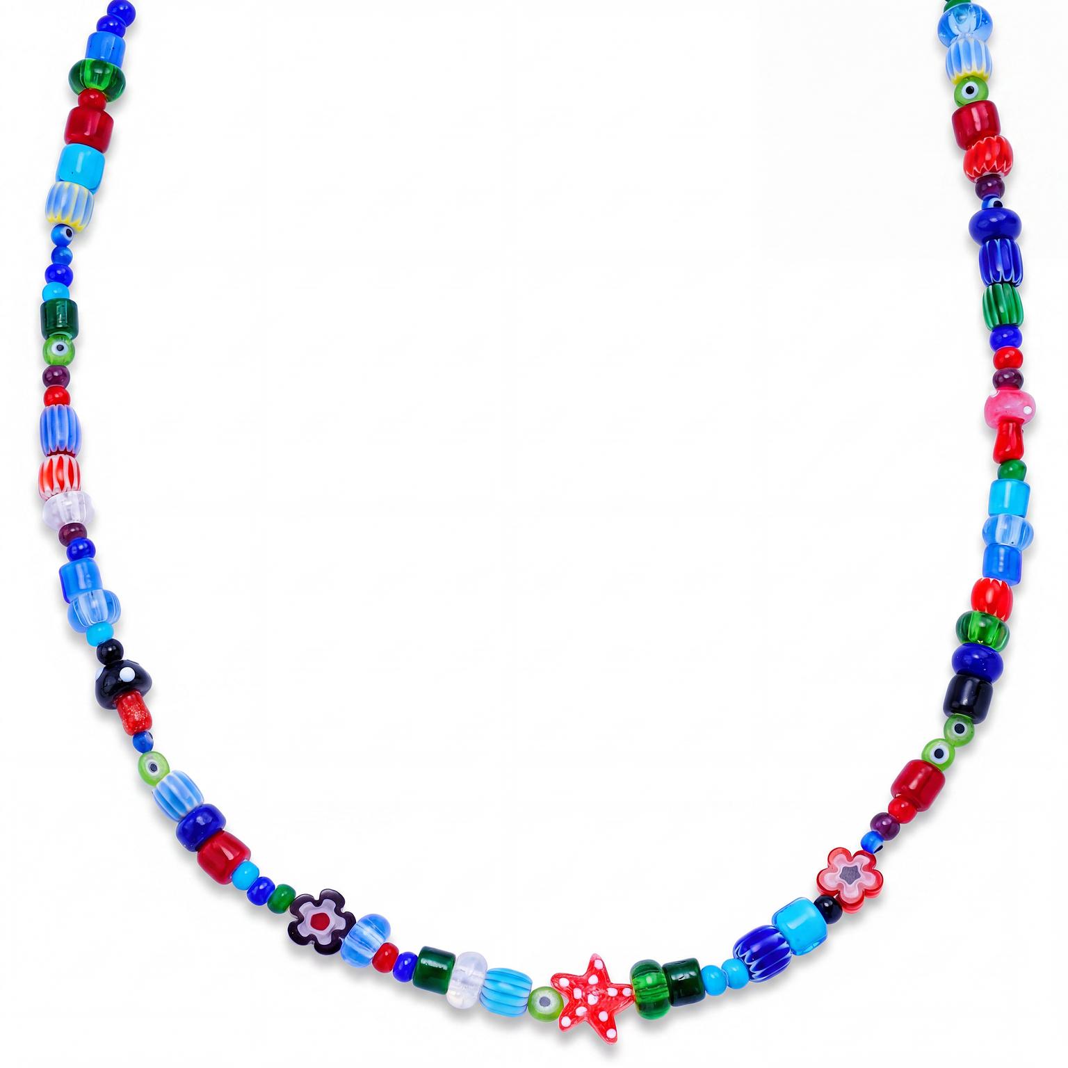 Pearlmania | Festival Frenzy Multicolour Glass Bead Necklace Pearlmania | Festival Frenzy Multicolour Glass Bead Necklace
