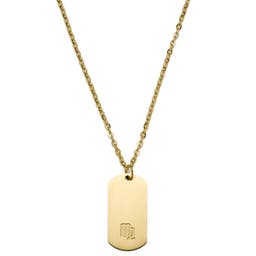 Zodiac | Gold-Tone Virgo Star Sign Dog Tag Cable Chain Necklace