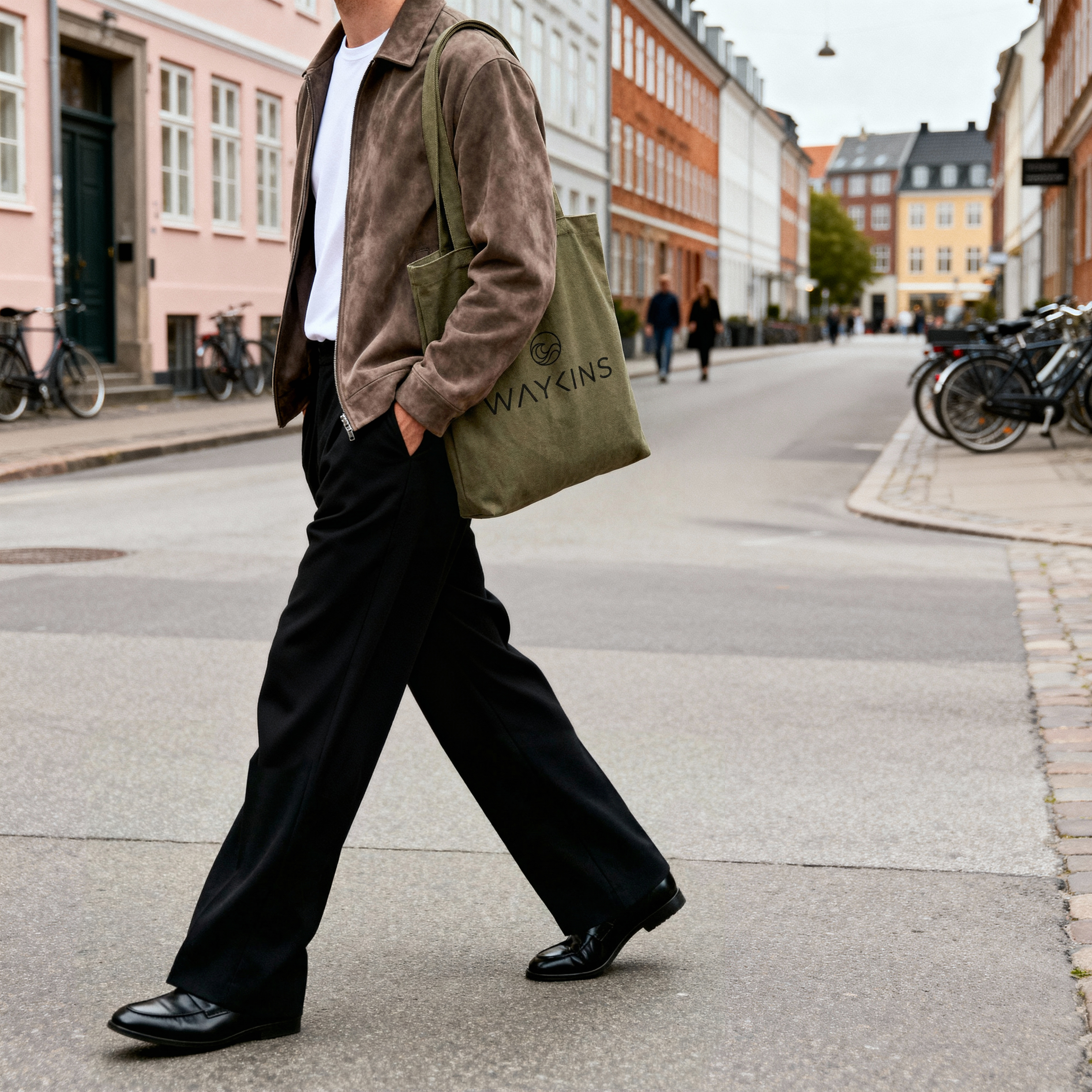 Waykins - Small green cotton tote bag - 2