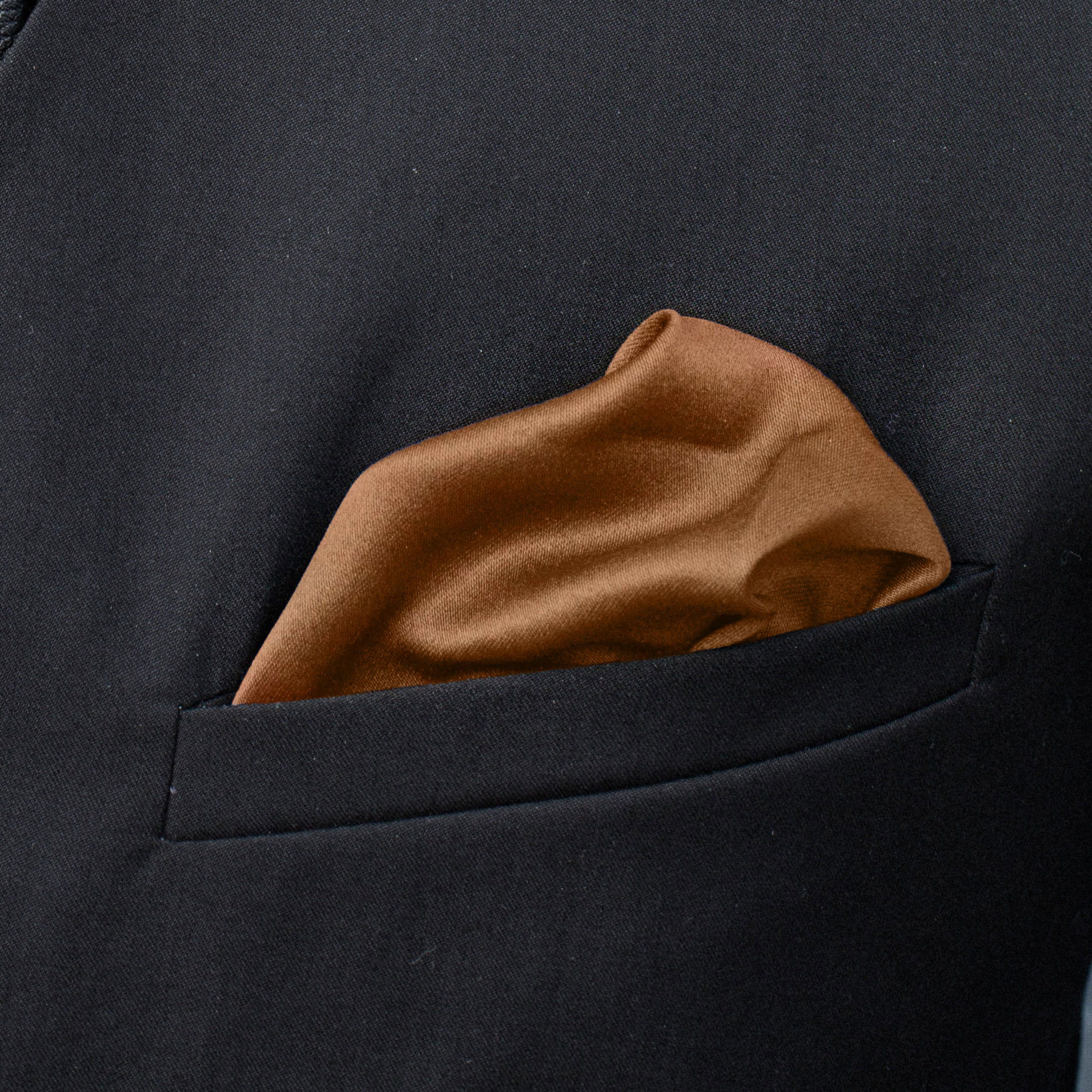 Light Brown Simple Pocket Square - 5